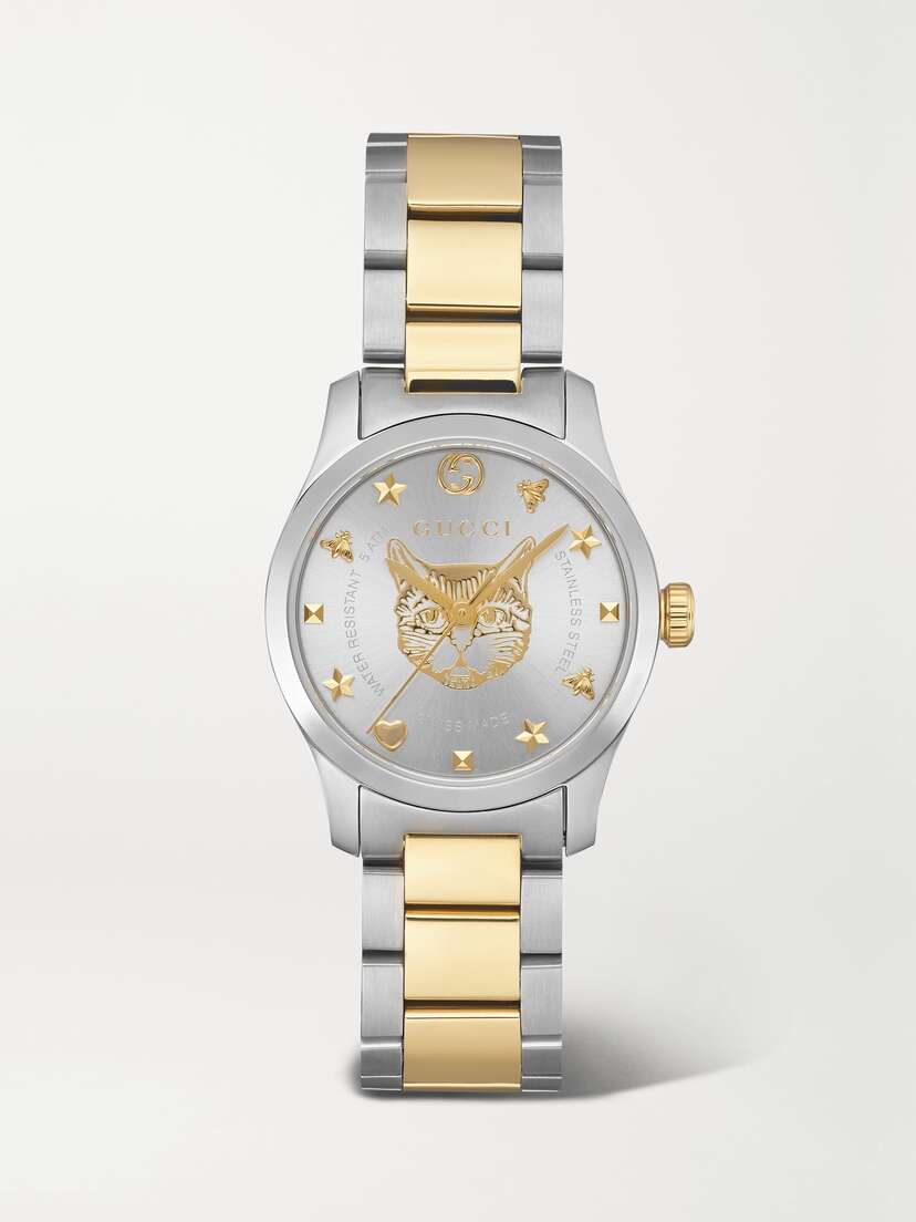 Gucci G-timeless 27mm Stainless Steel And Pvd-plated Watch