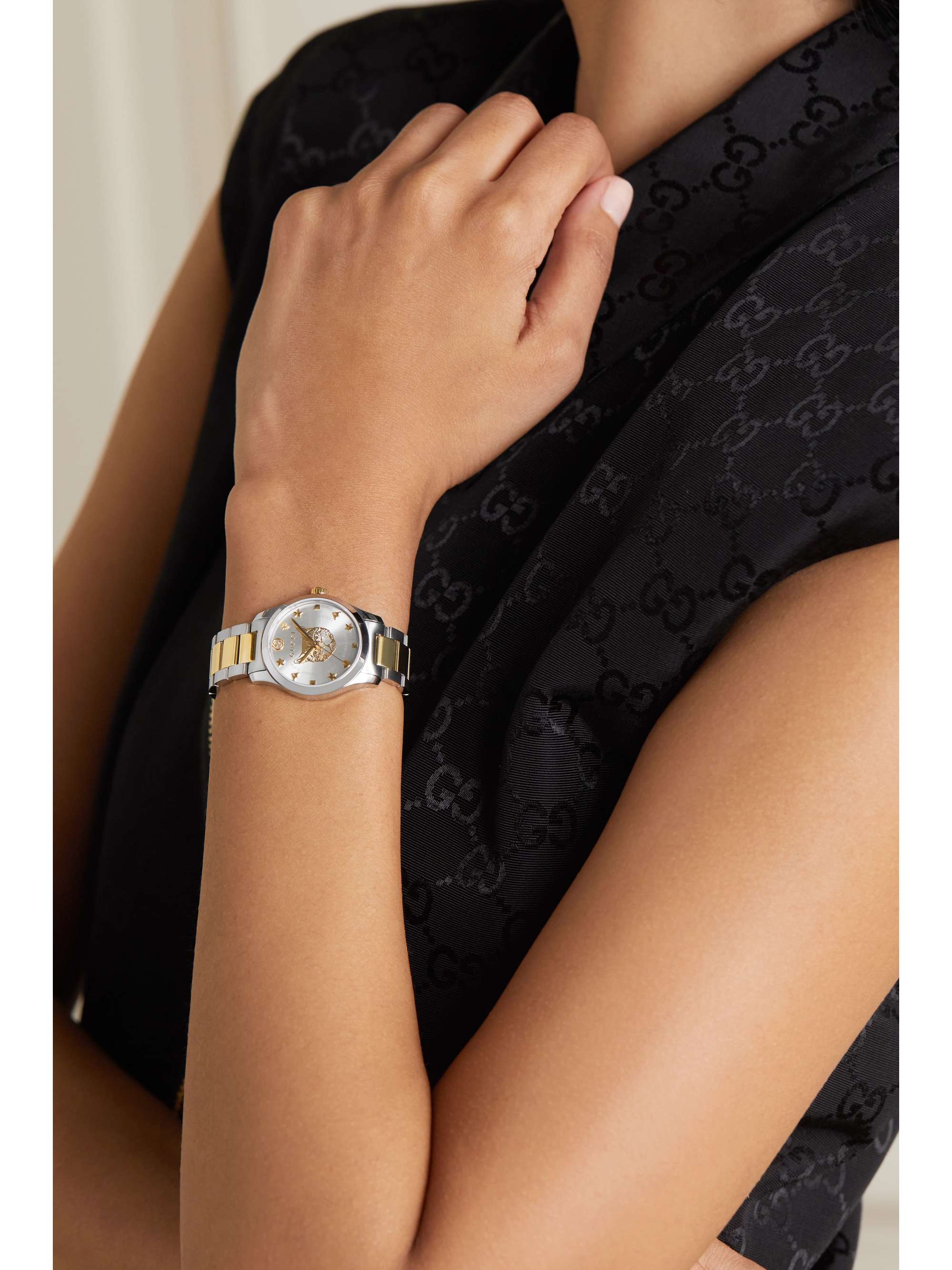 GUCCI Montre en acier inoxydable et plaqué PVD G-Timeless, 27 mm