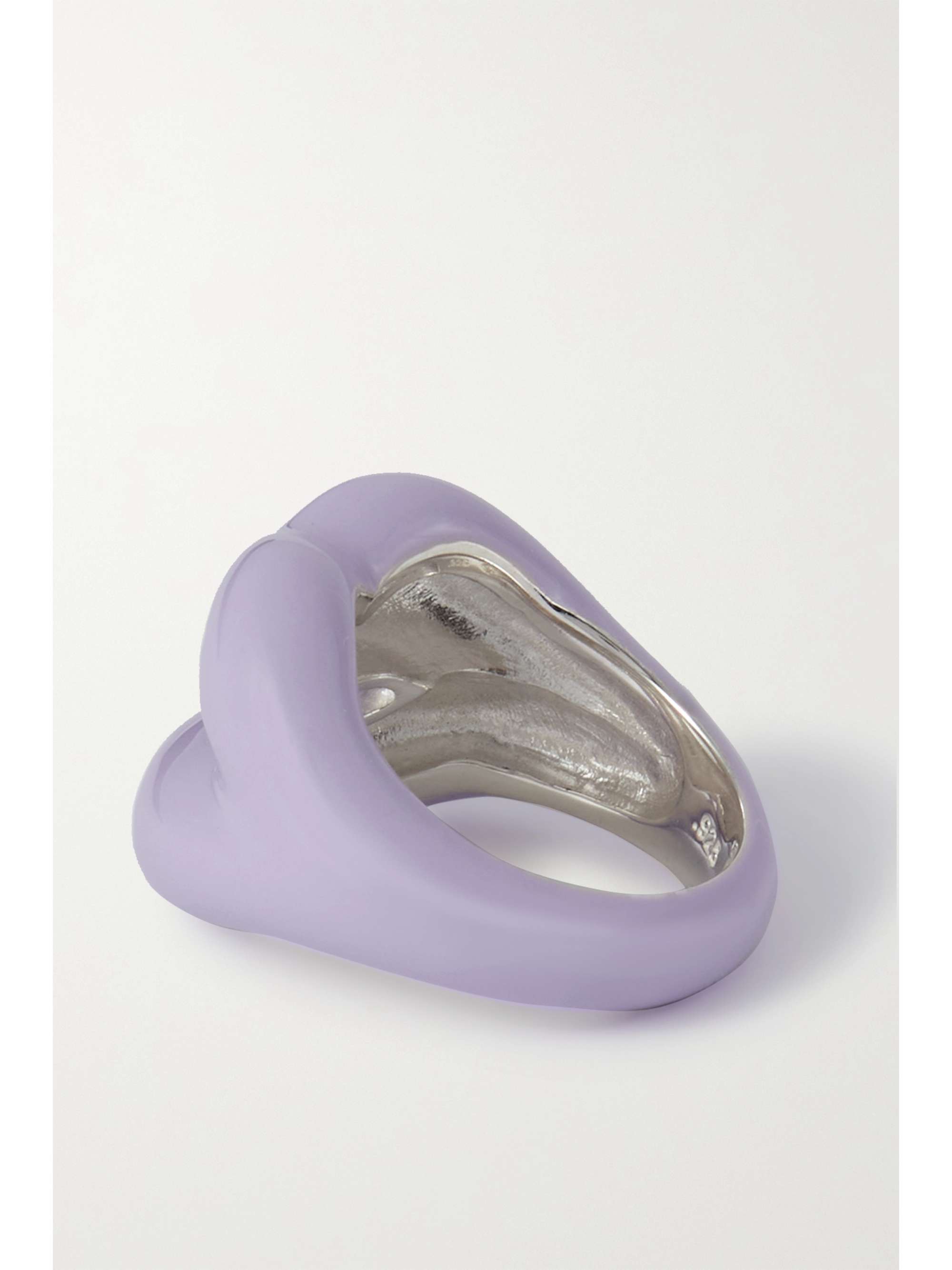 HOTLIPS BY SOLANGE Recycled sterling silver and neon enamel ring