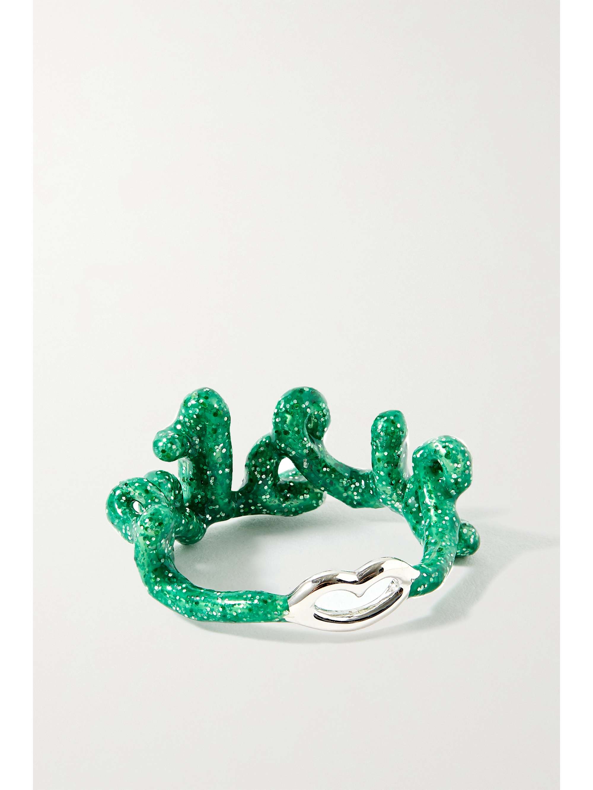 HOTLIPS BY SOLANGE Sister recycled silver and glittered enamel ring