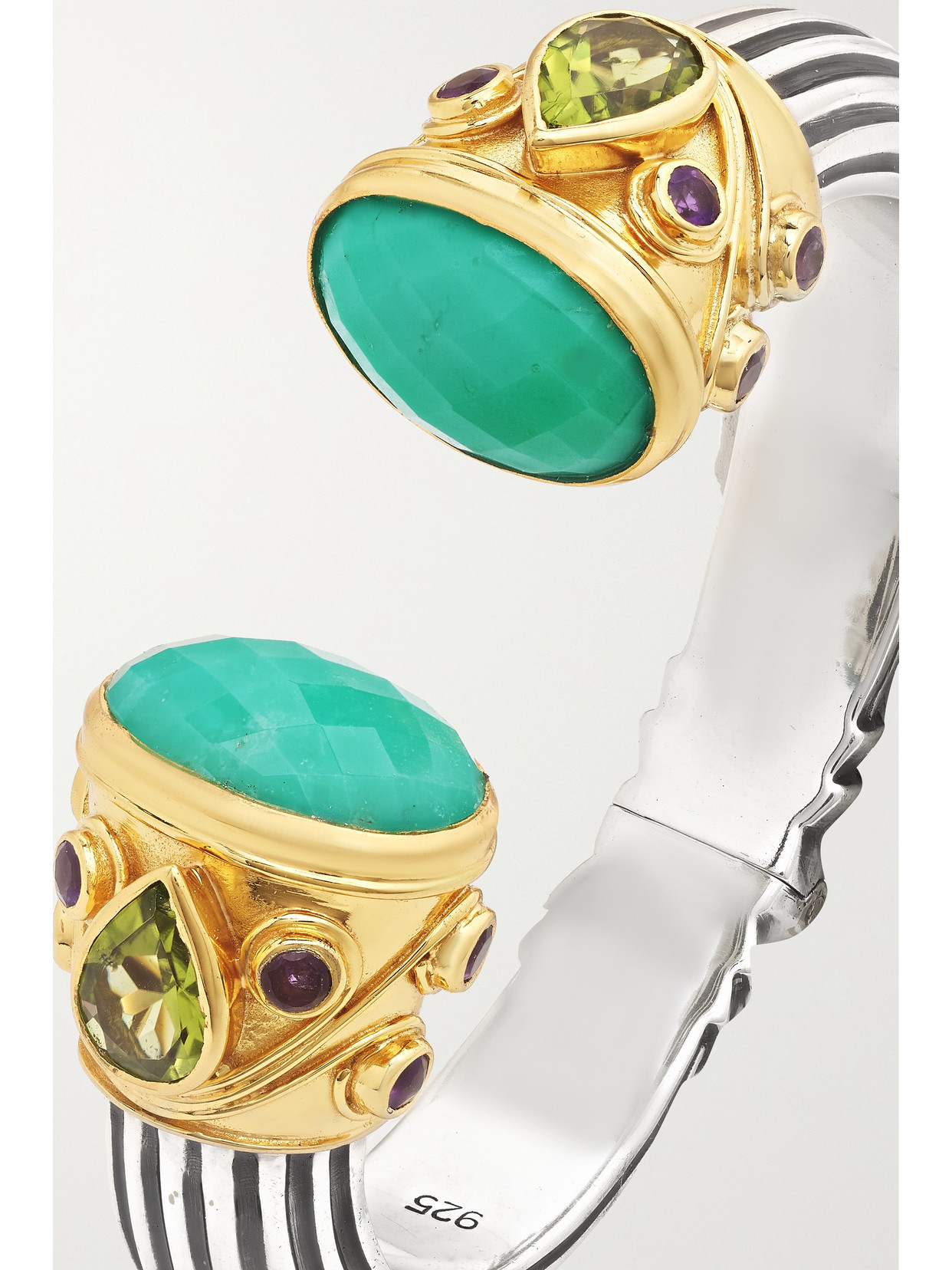 Shop Amrapali Gold-plated Sterling Silver Multi-stone Cuff