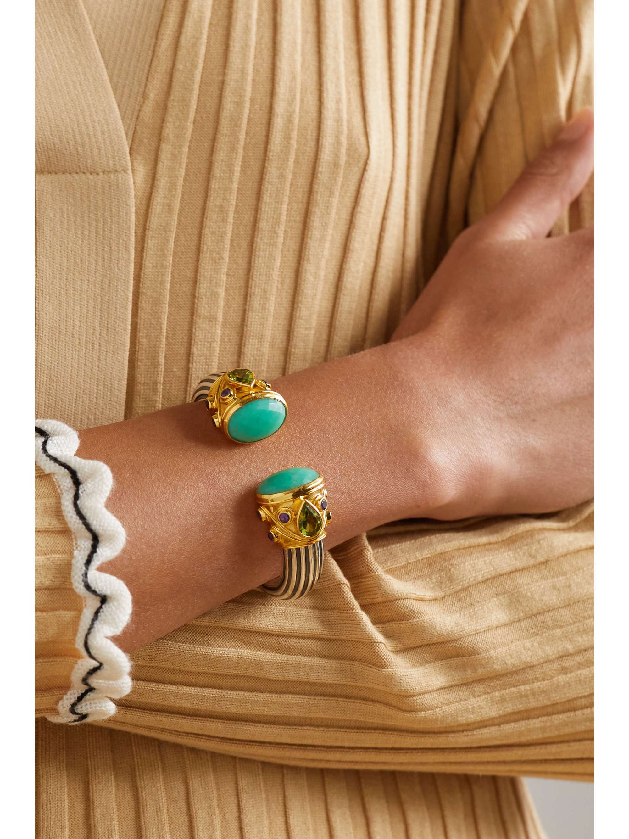 AMRAPALI LONDON Gold-plated sterling silver multi-stone cuff