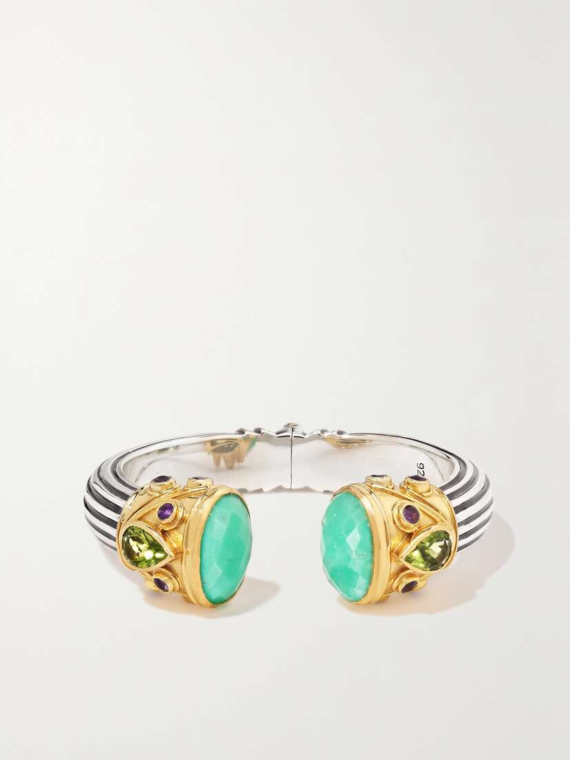 Amrapali London Gold-plated Sterling Silver Multi-stone Cuff