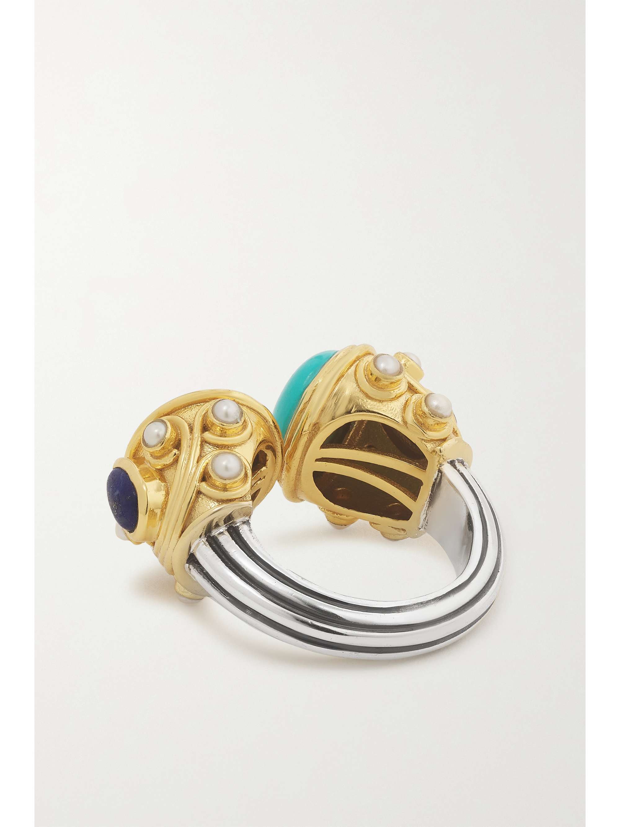 AMRAPALI LONDON Gold-plated sterling silver, amethyst and quartz ring