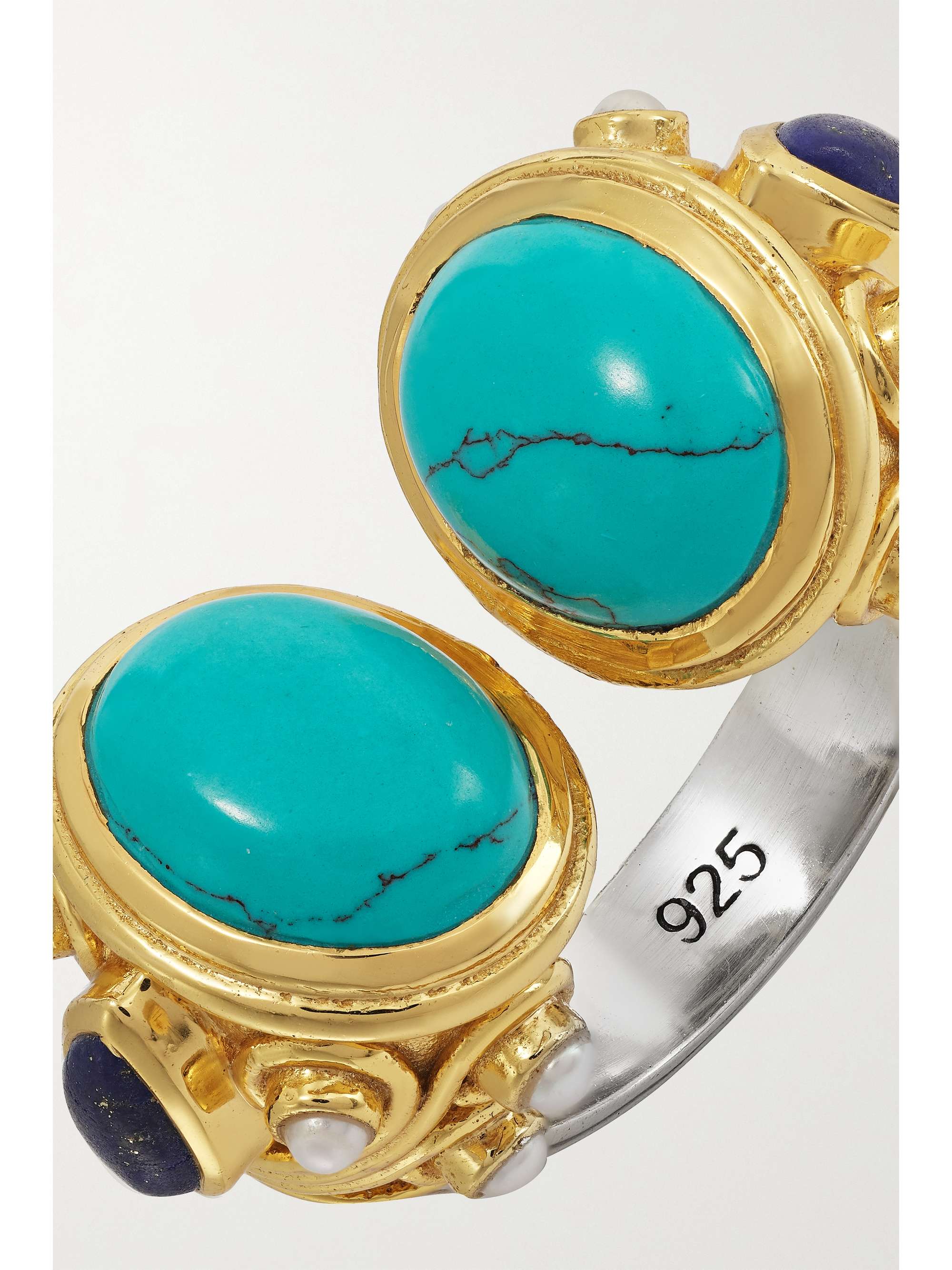 AMRAPALI LONDON Gold-plated sterling silver, amethyst and quartz ring