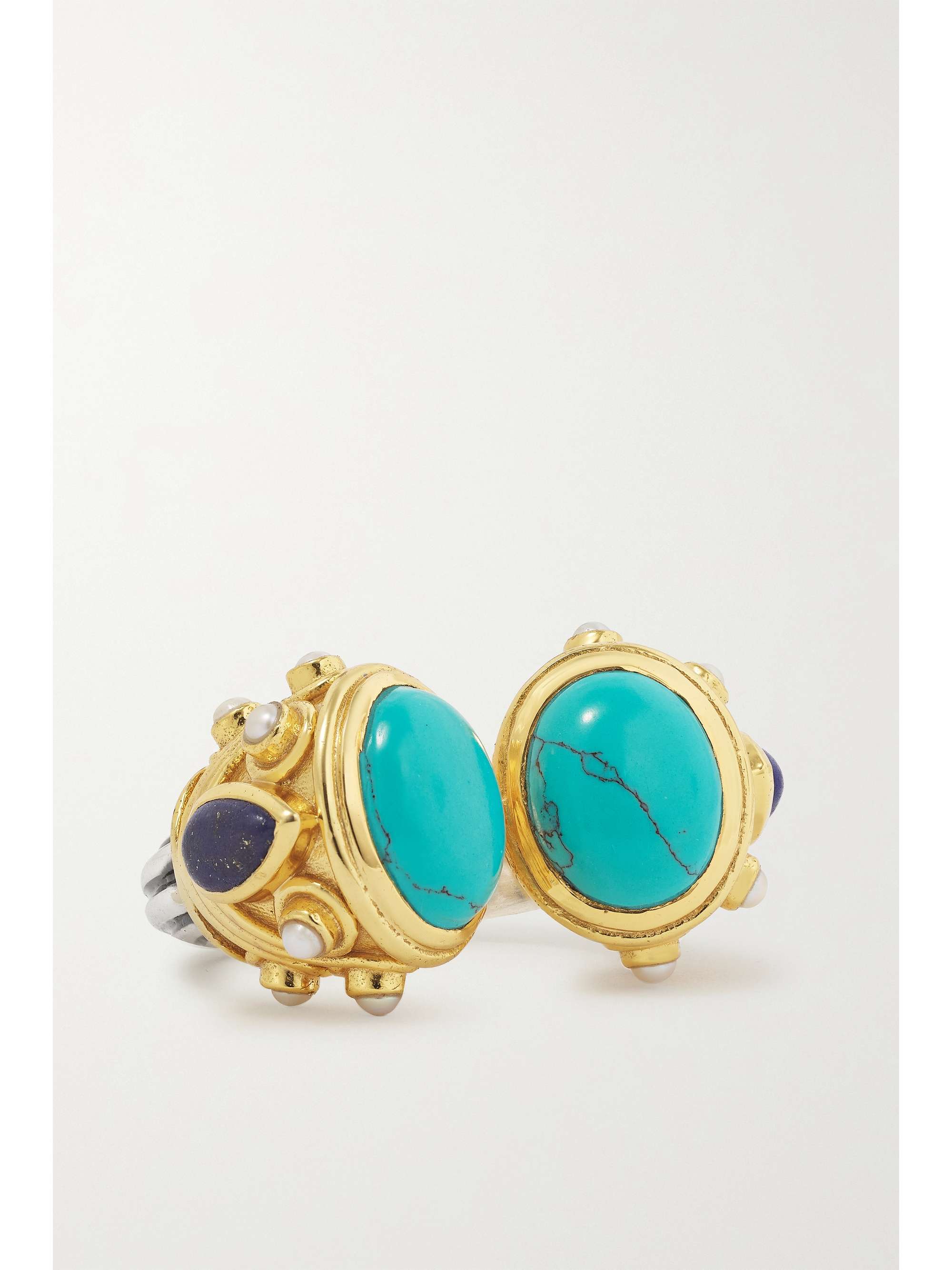 AMRAPALI LONDON Gold-plated sterling silver, amethyst and quartz ring