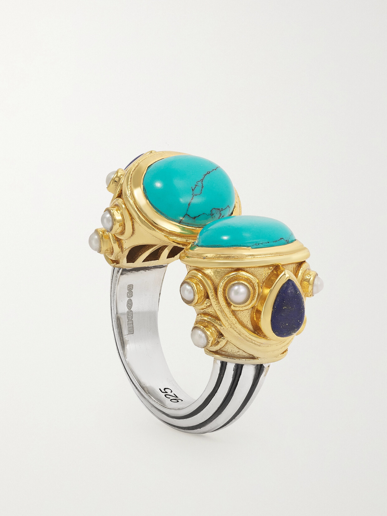 Amrapali London - Gold-plated Sterling Silver Multi-stone Ring - 7