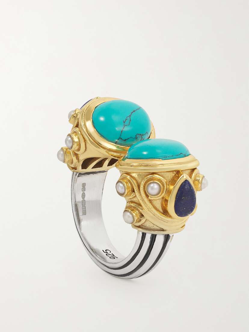 Amrapali London plated Sterling Silver Multi-stone Ring