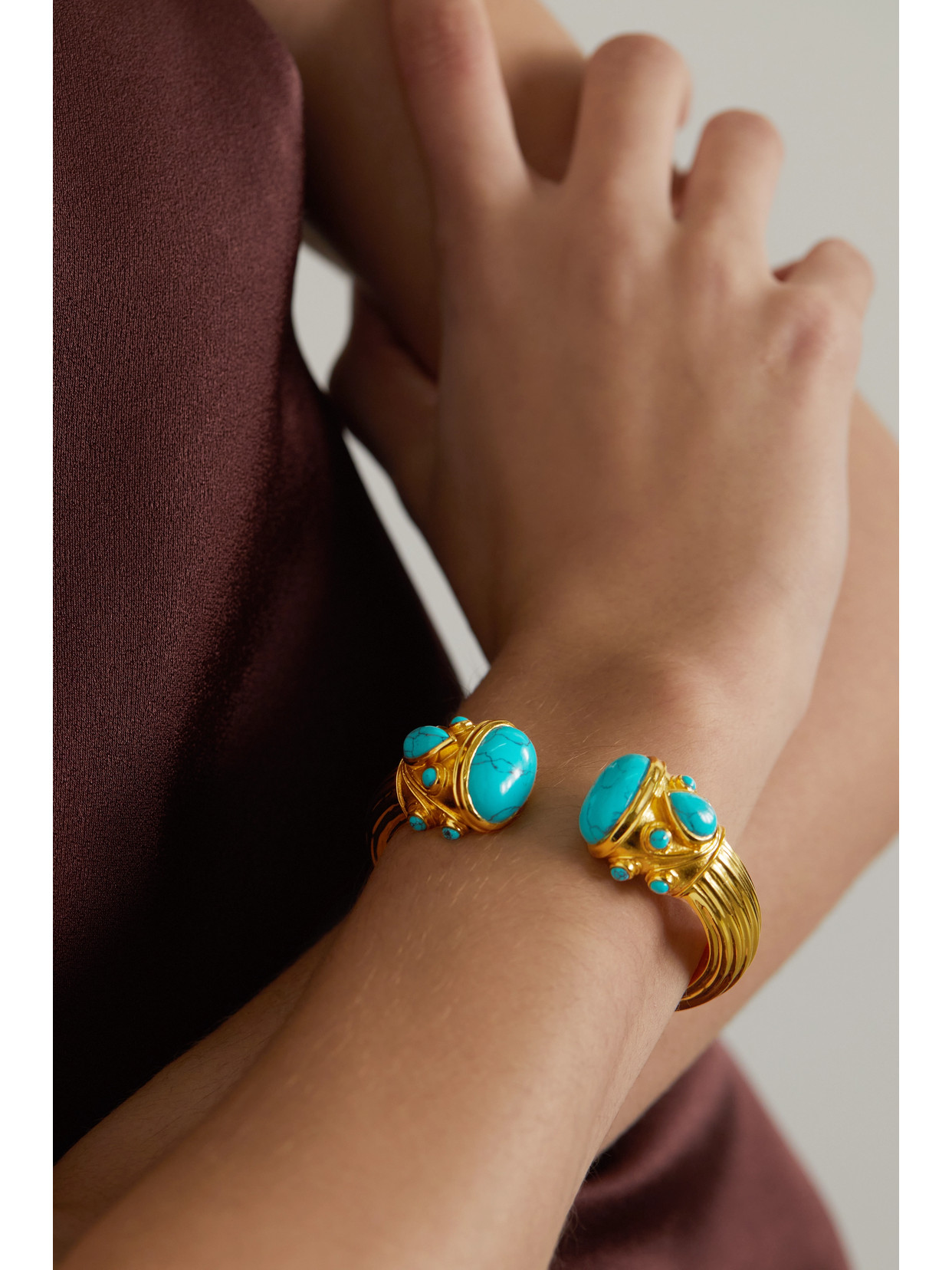 Amrapali Gold-plated Turquoise Cuff In Gold