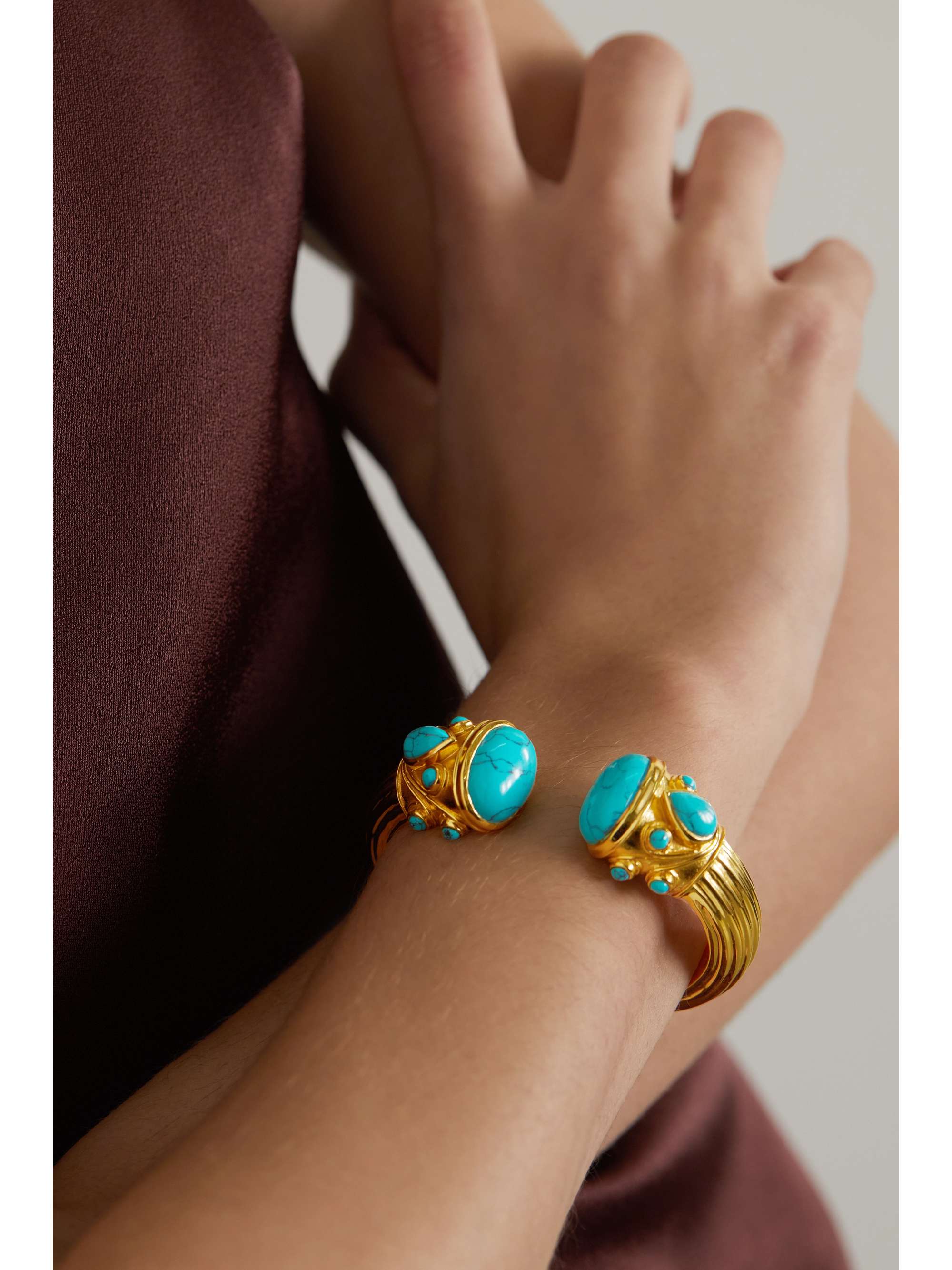 AMRAPALI LONDON Gold-plated turquoise cuff