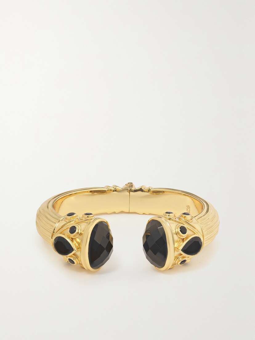 Amrapali London plated Onyx Cuff