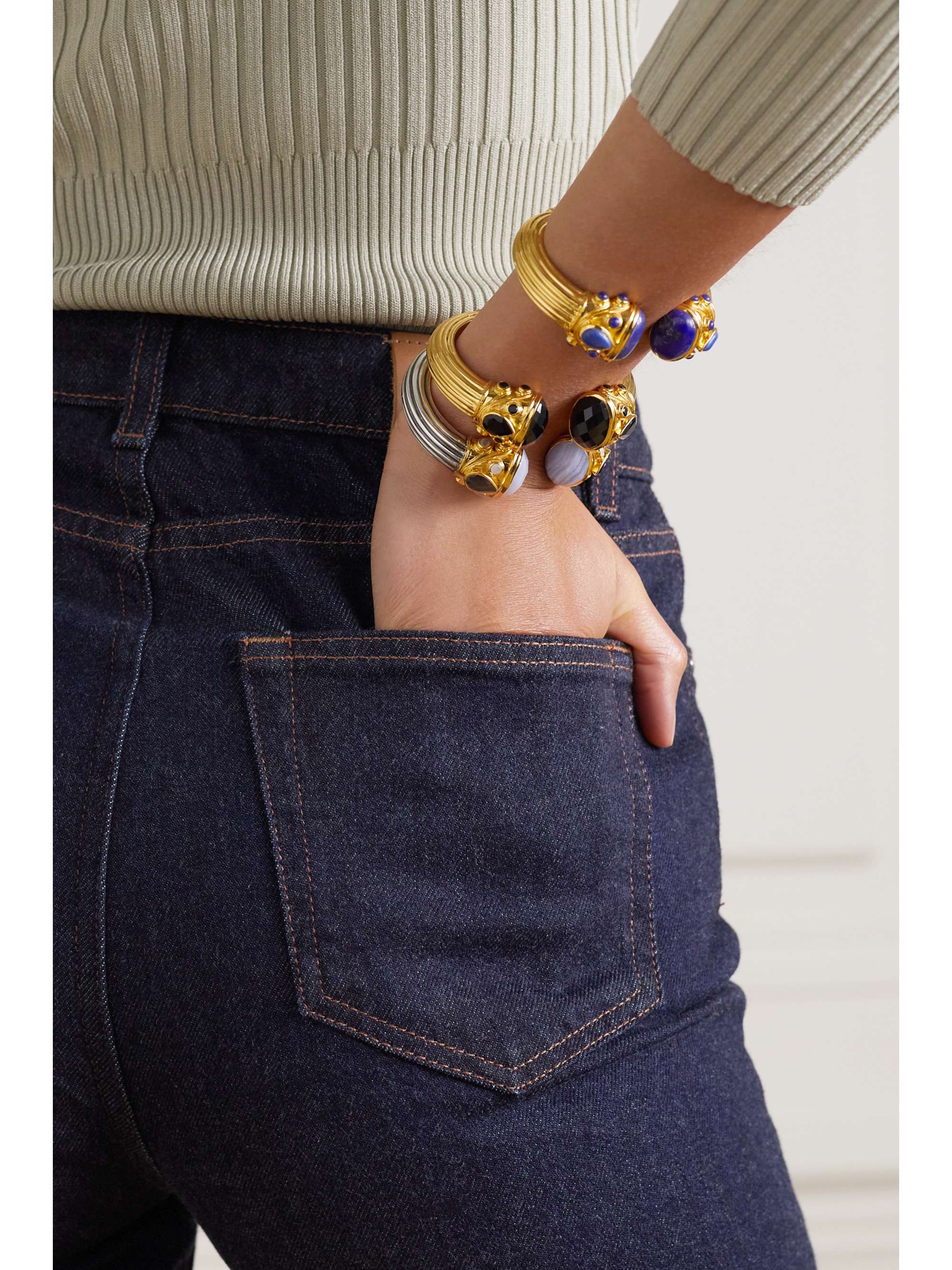 AMRAPALI LONDON Gold-plated onyx cuff