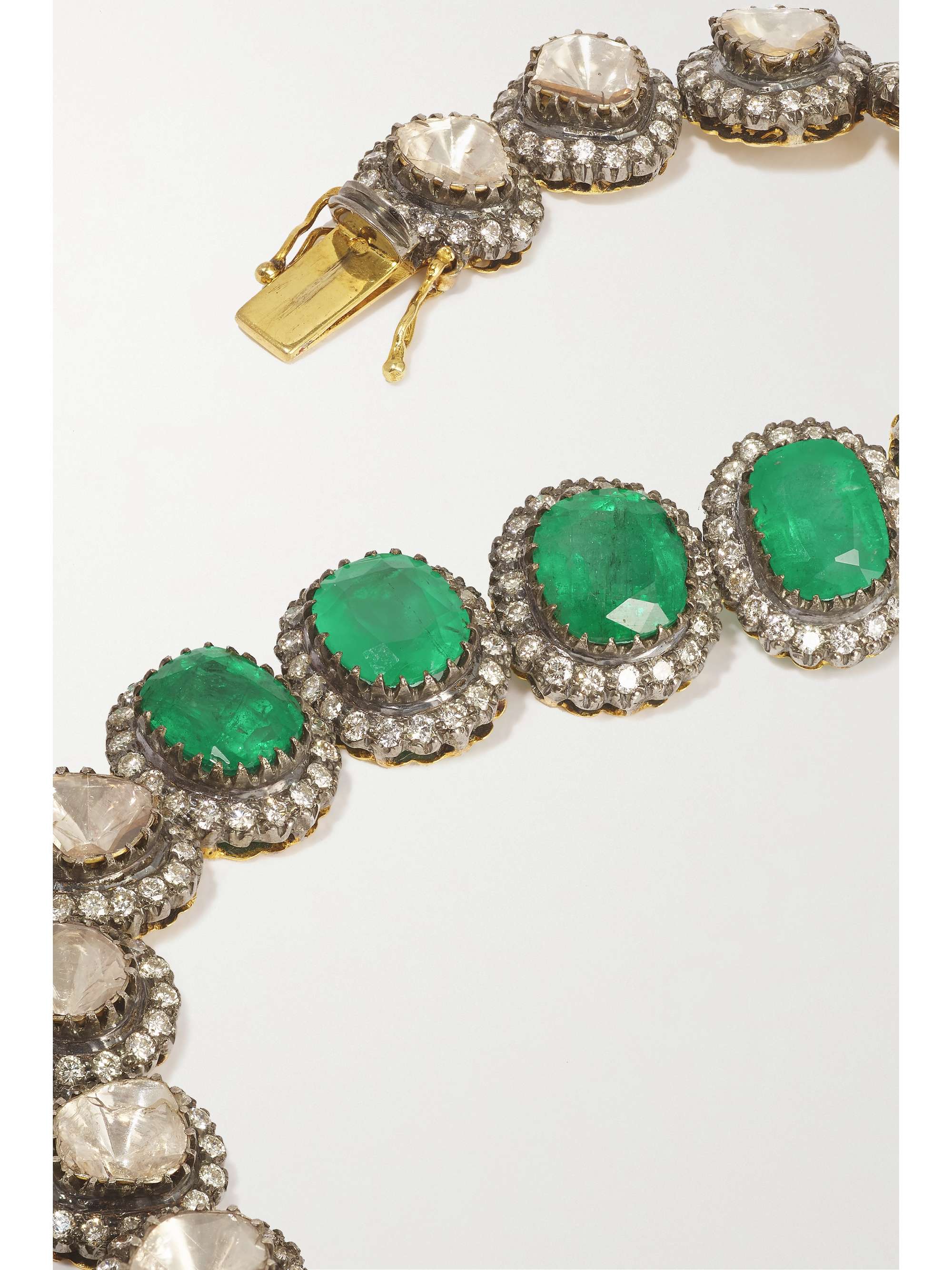 AMRAPALI LONDON Sterling silver and 18-karat gold, emerald and diamond bracelet