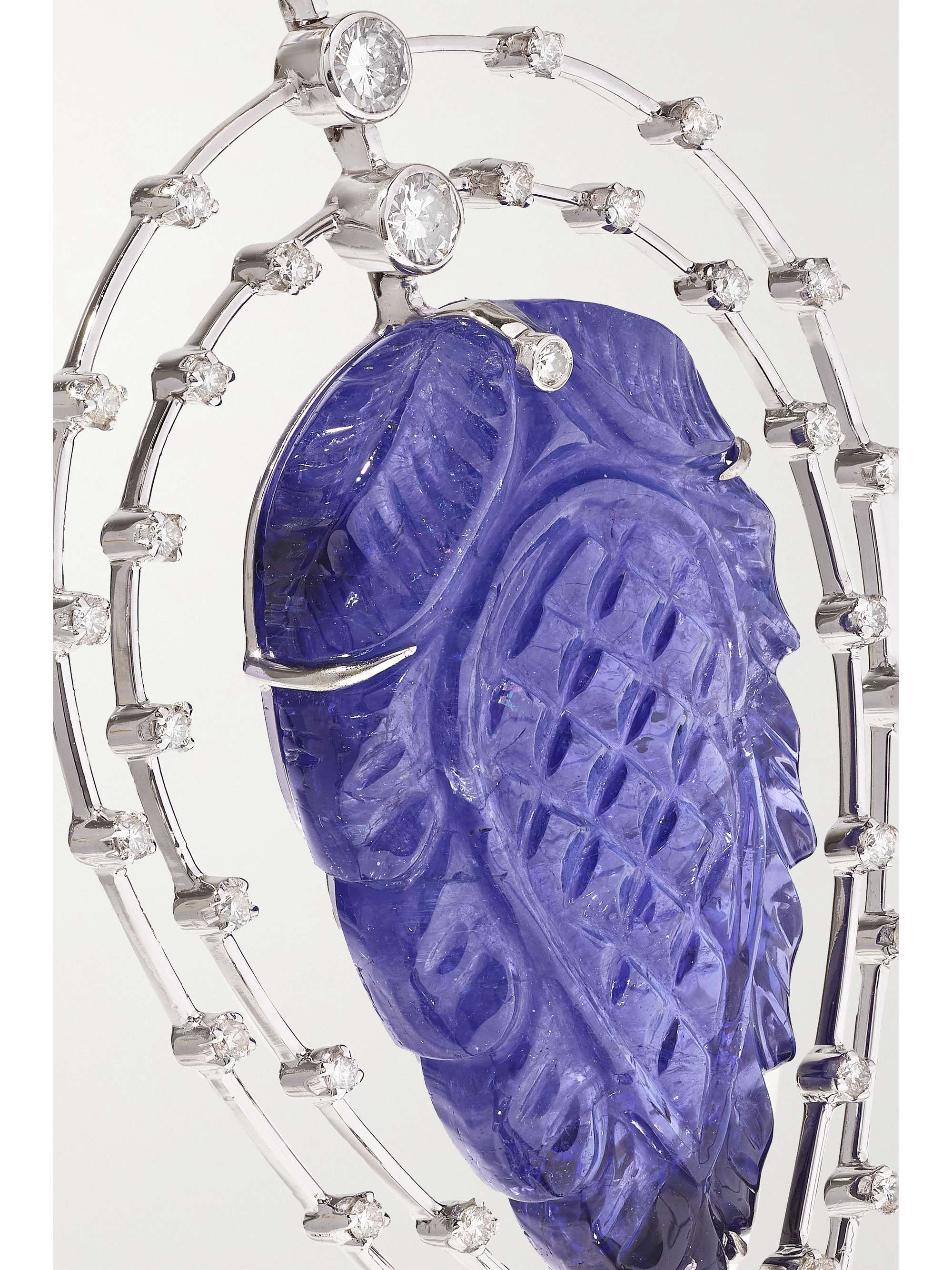 AMRAPALI LONDON 18-karat white gold, tanzanite and diamond earrings