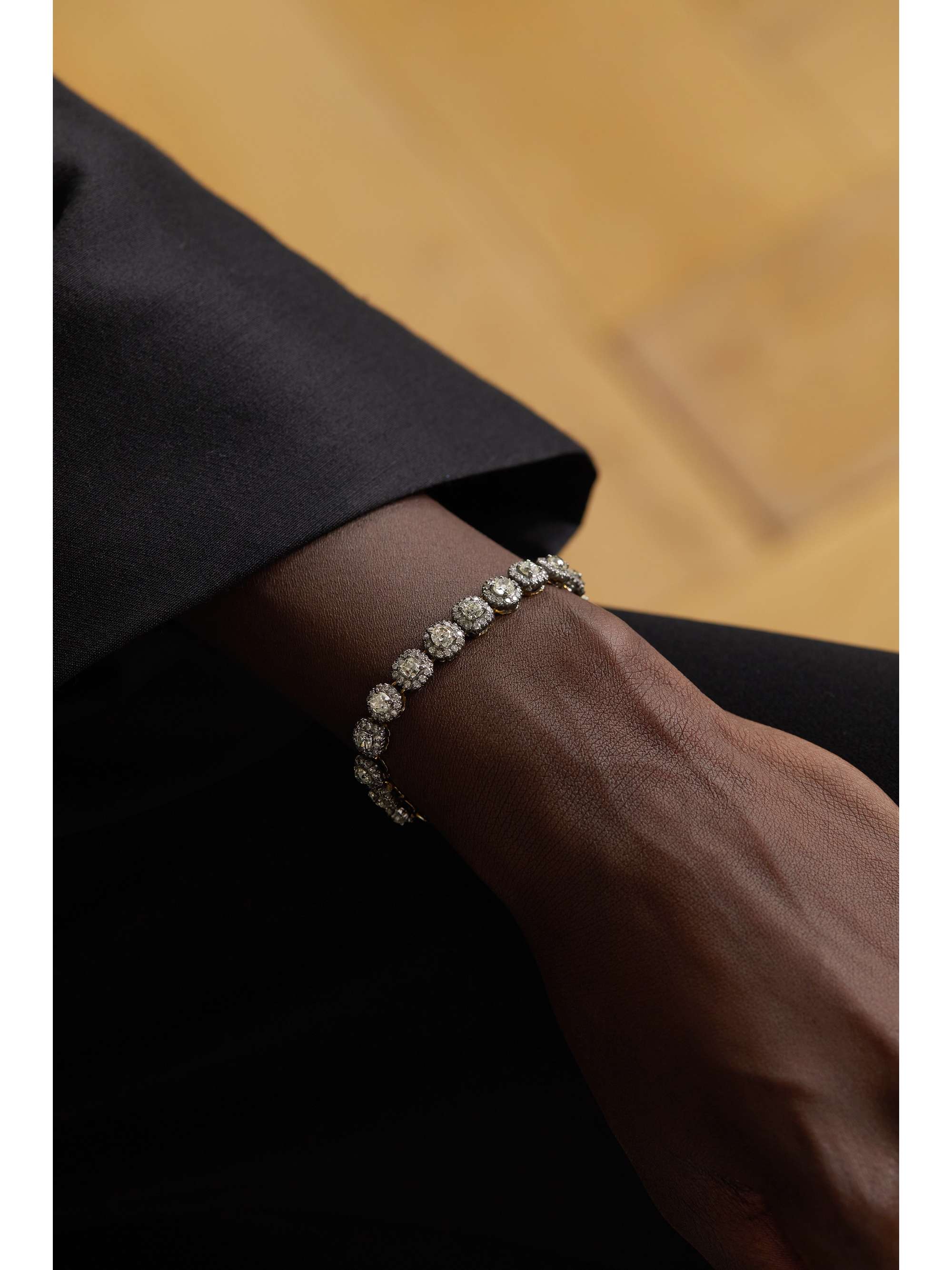 AMRAPALI LONDON Sterling silver and 18-karat gold diamond bracelet