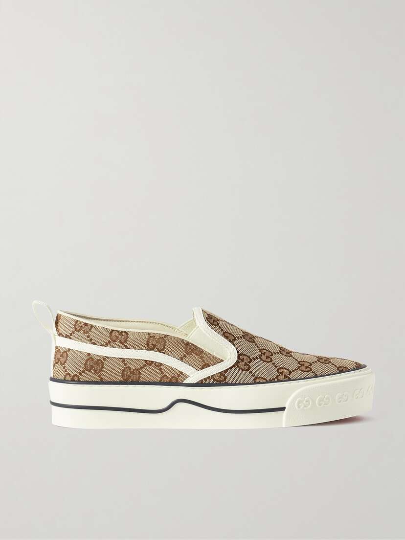Gucci Tennis 1977 Printed Canvas Slip-on Sneakers