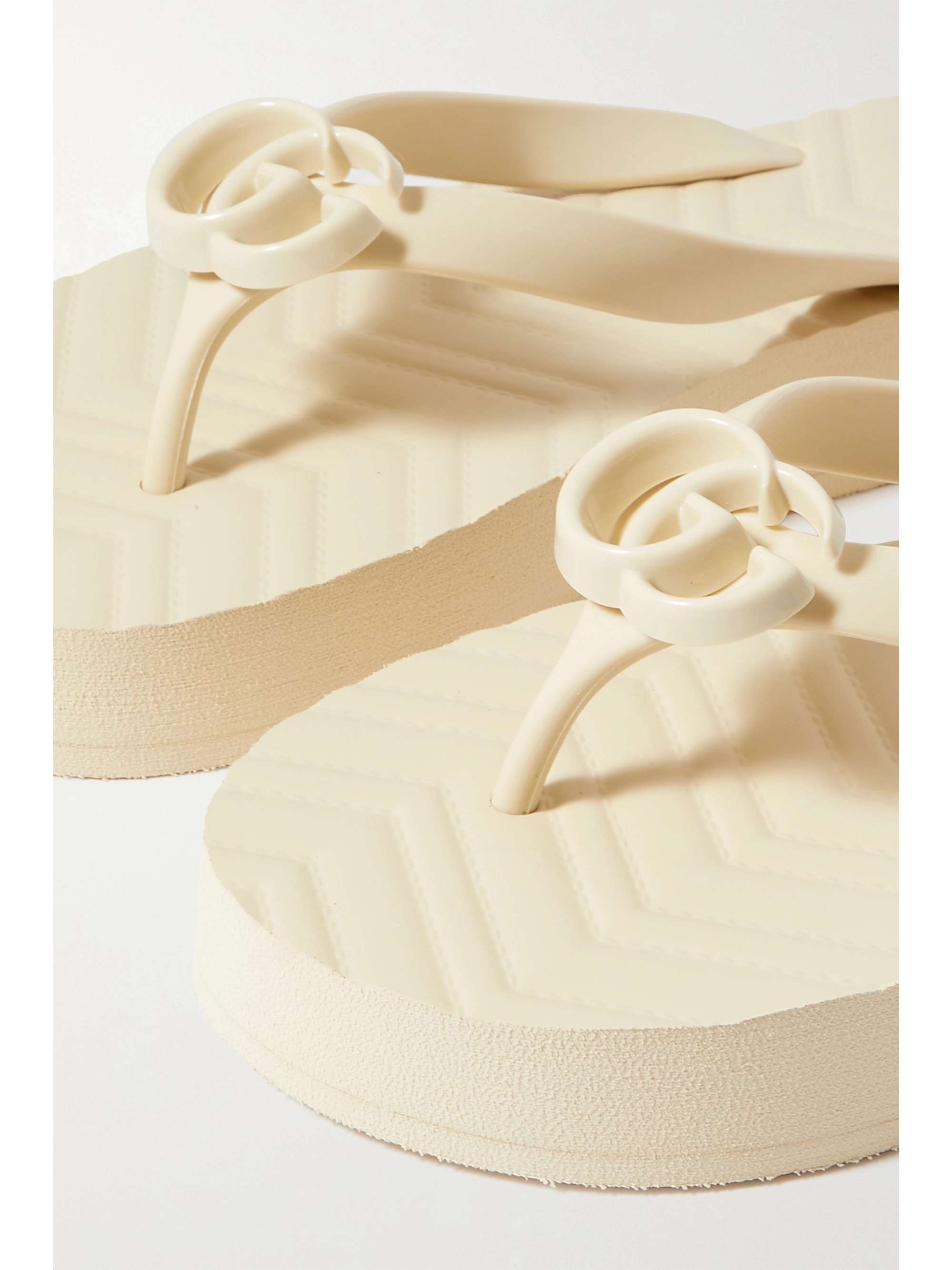 Gucci - Pascar Logo-Embellished Rubber Flip Flops - Off-White - IT34 - Net A Porter