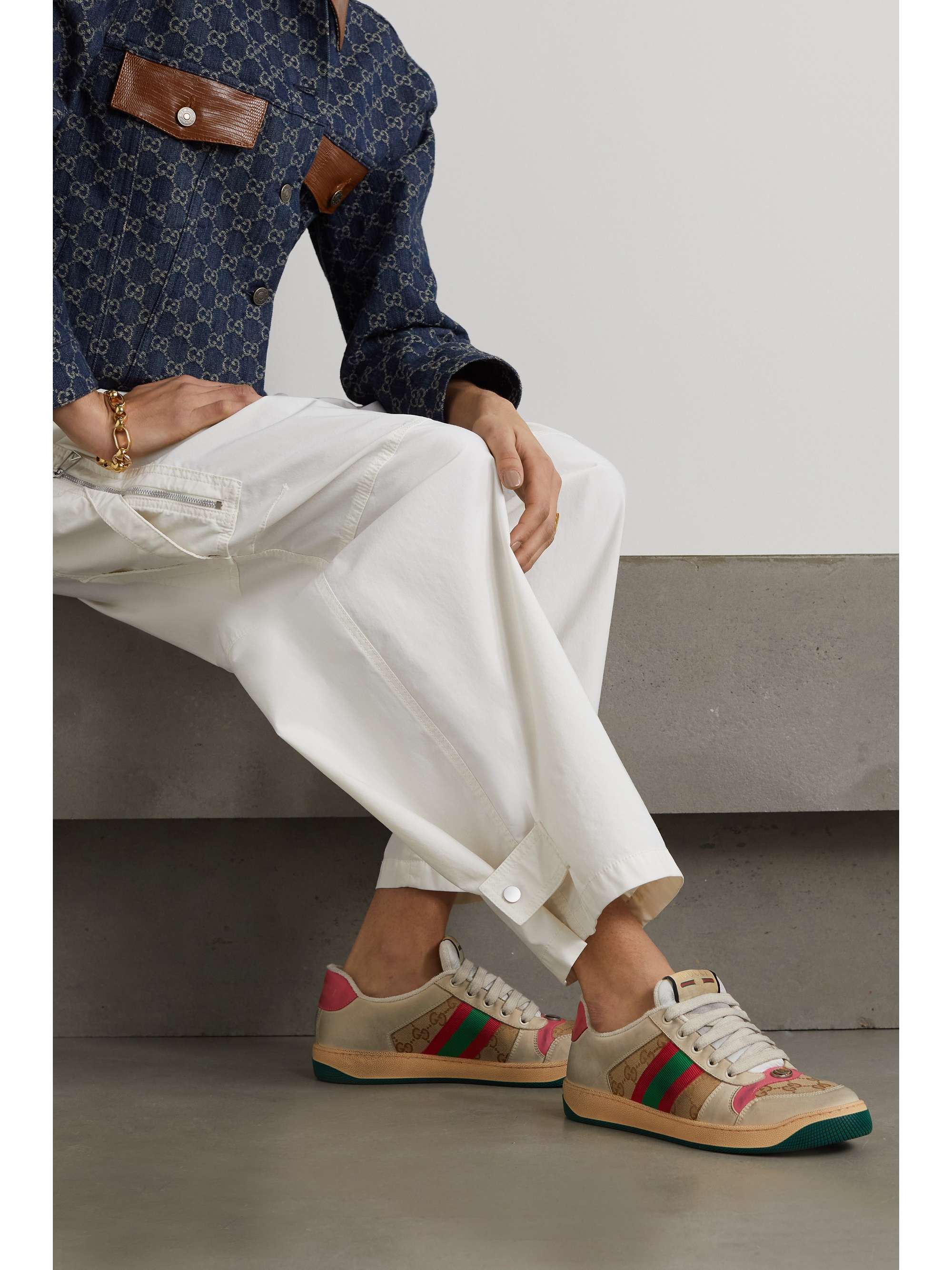 gucci screener leather sneakers
