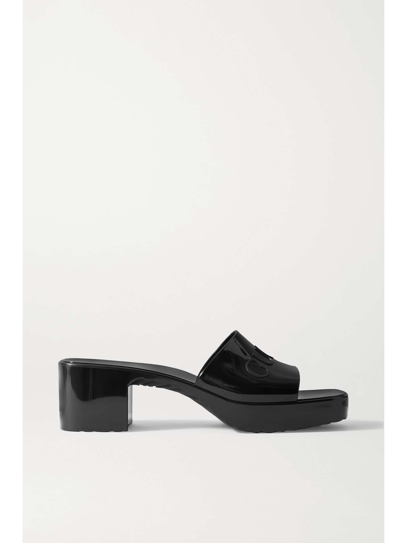 GUCCI Plastique logoembossed rubber mules NETAPORTER US