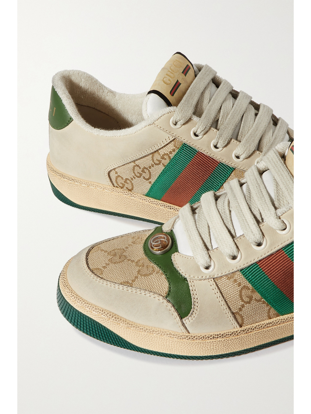 Screener Suede, Distressed Leather And Canvas Sneakers