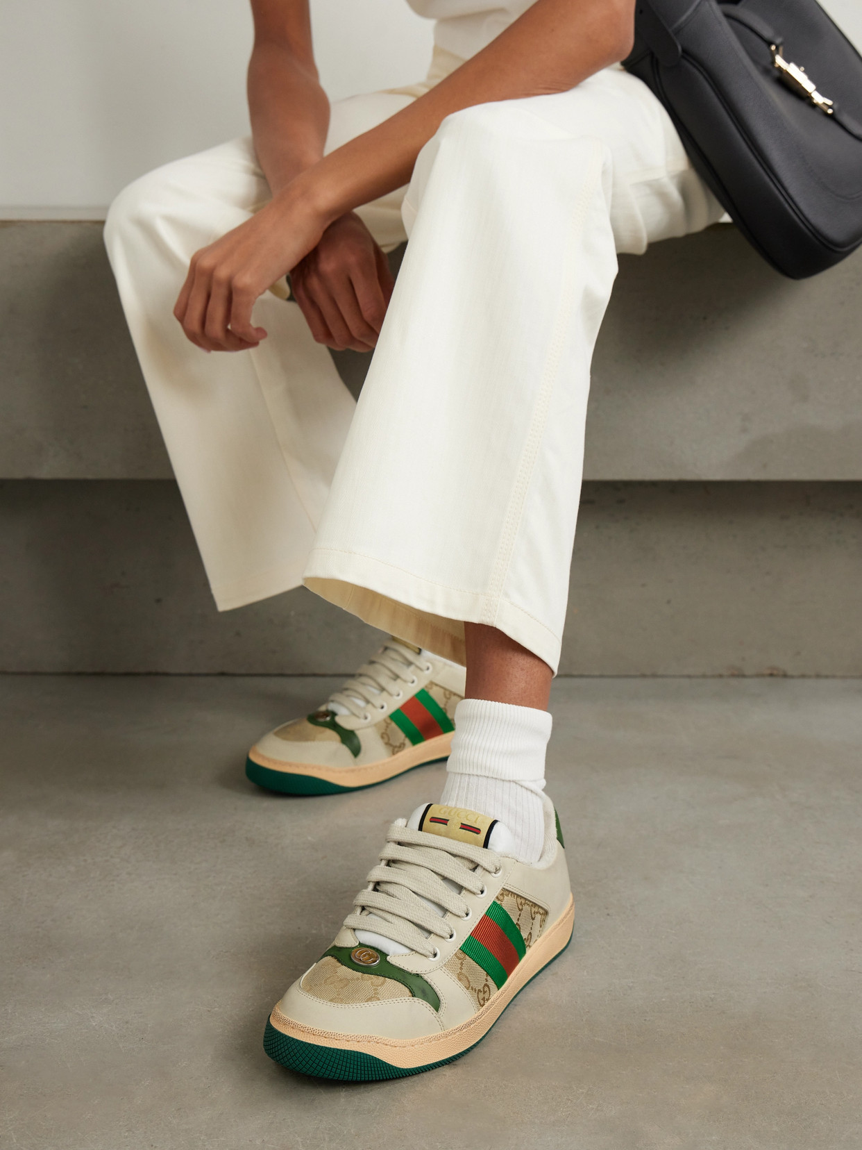 Screener Suede, Distressed Leather And Canvas Sneakers