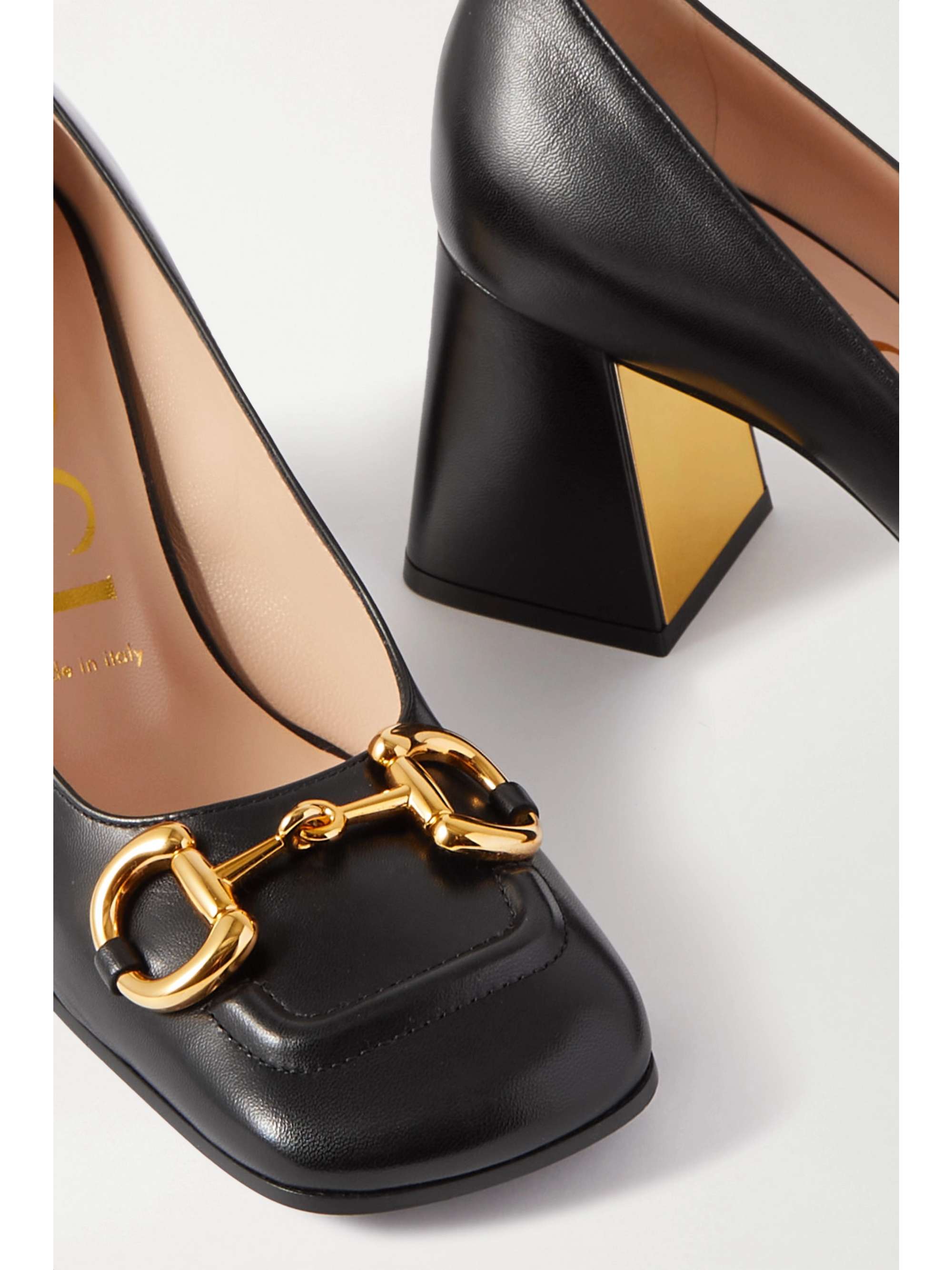 GUCCI Horsebit-detailed leather pumps