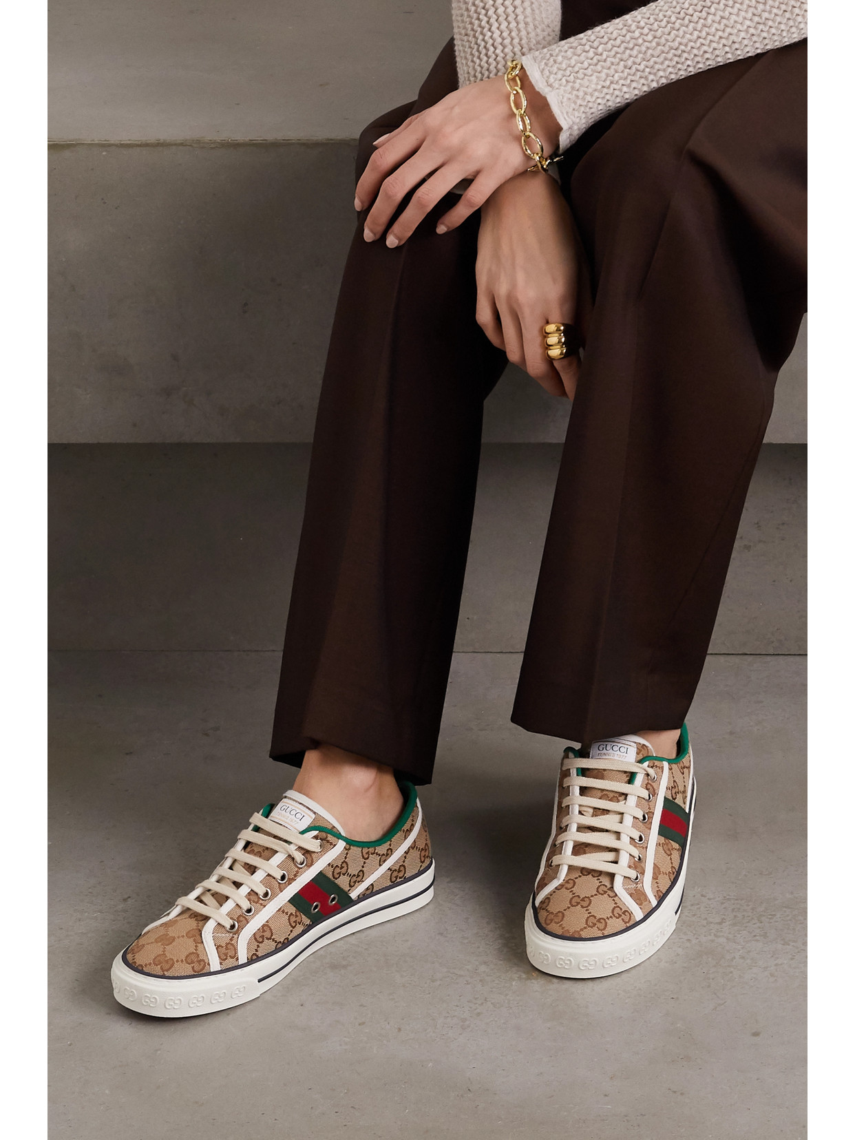 Tennis 1977 Logo-Embroidered Canvas Sneakers