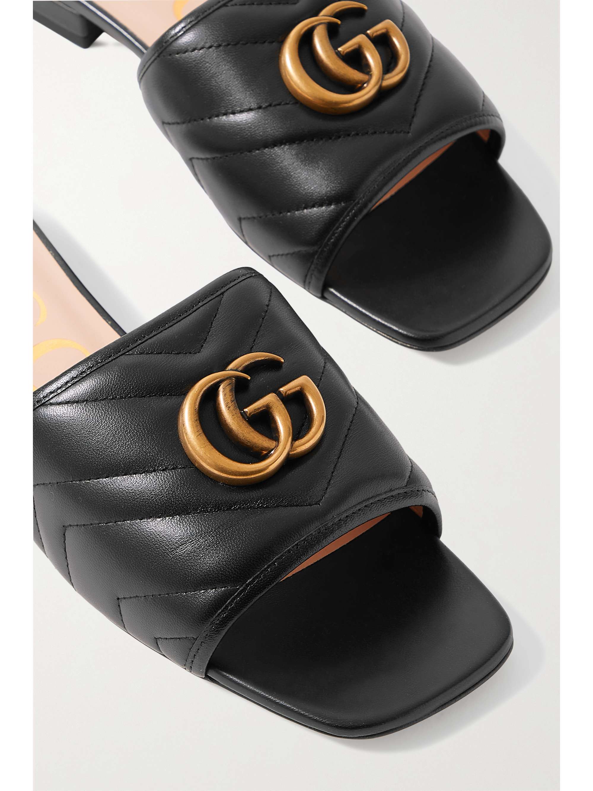 GUCCI Jolie logo-embellished quilted leather slides