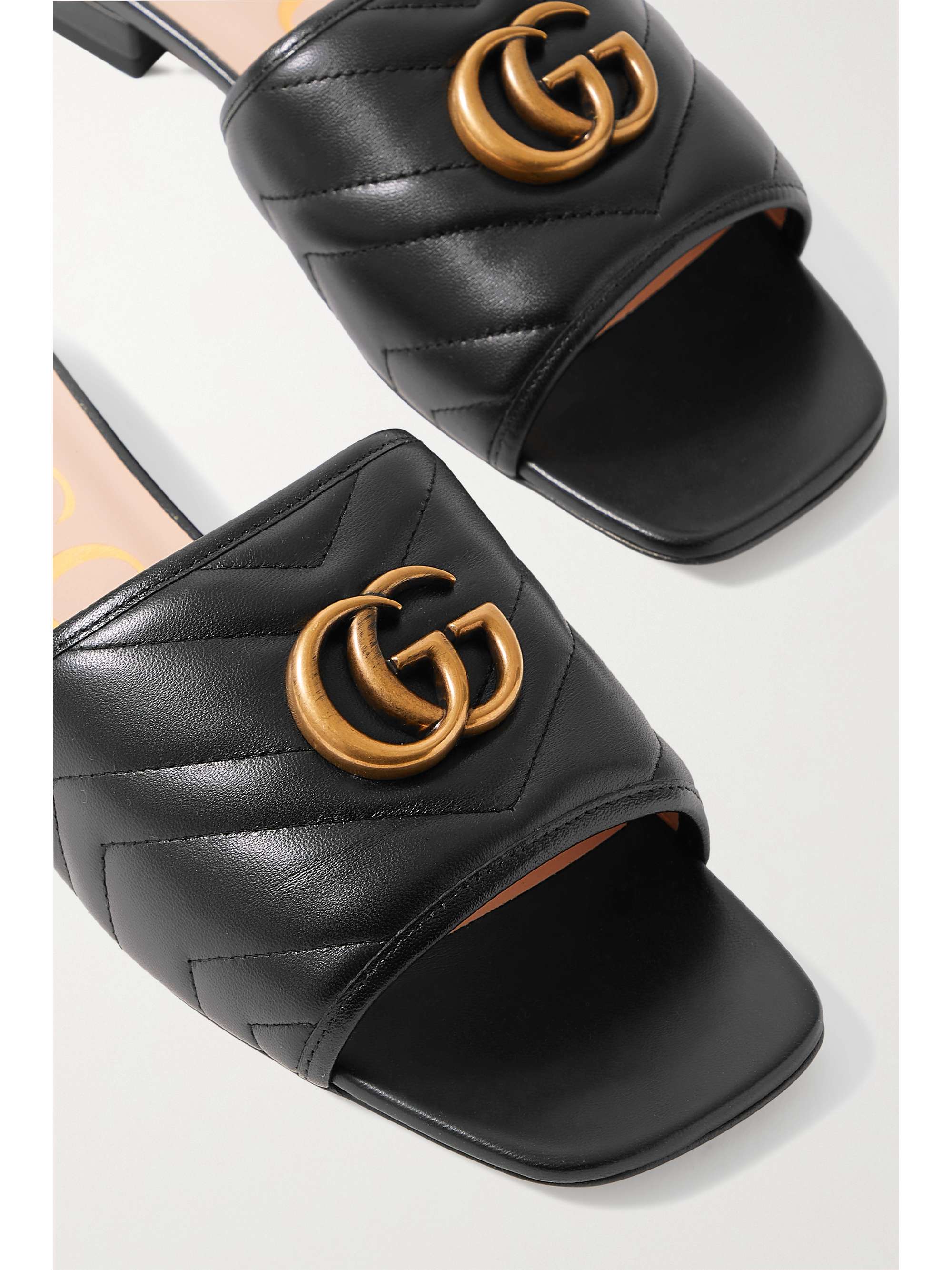 GUCCI Jolie logo-embellished quilted leather slides | NET-A-PORTER