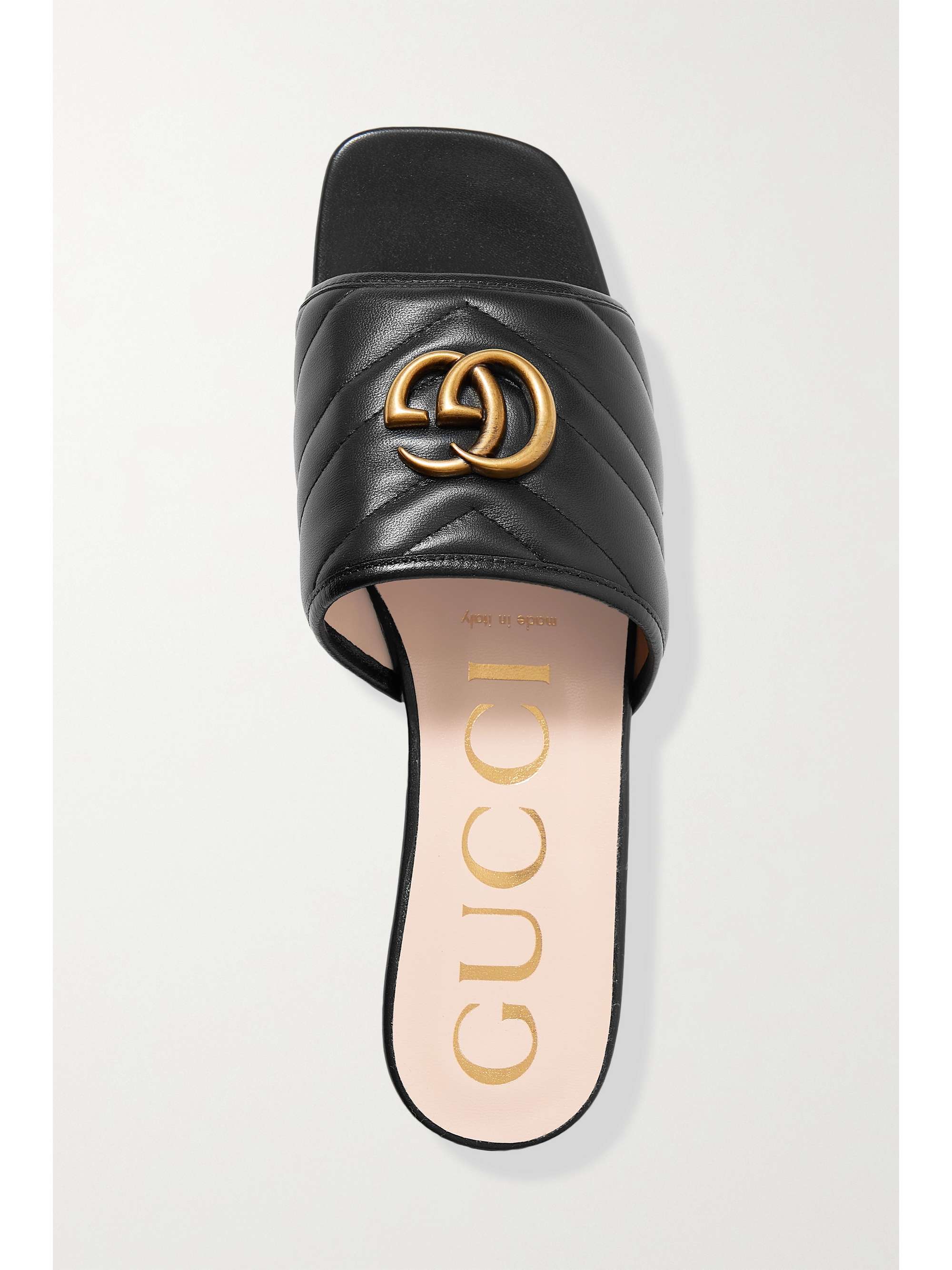 GUCCI Jolie logo-embellished quilted leather slides | NET-A-PORTER