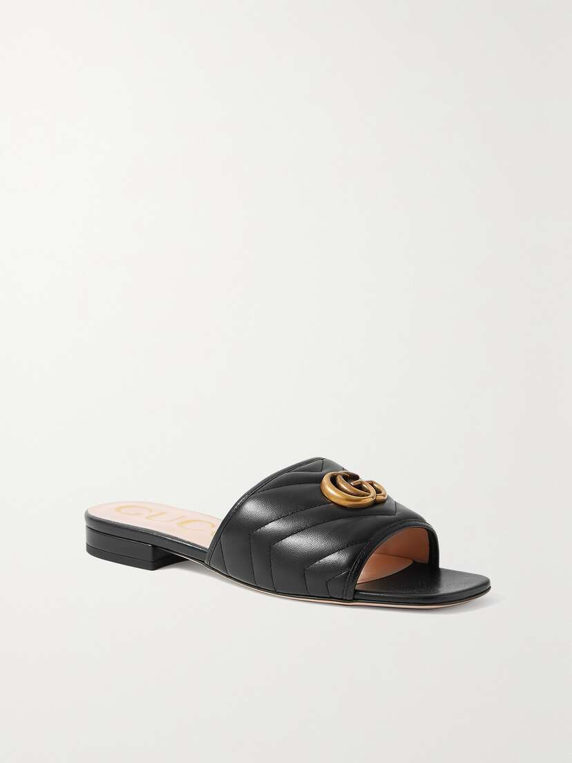Gucci Jolie Logo-embellished Quilted Leather Slides