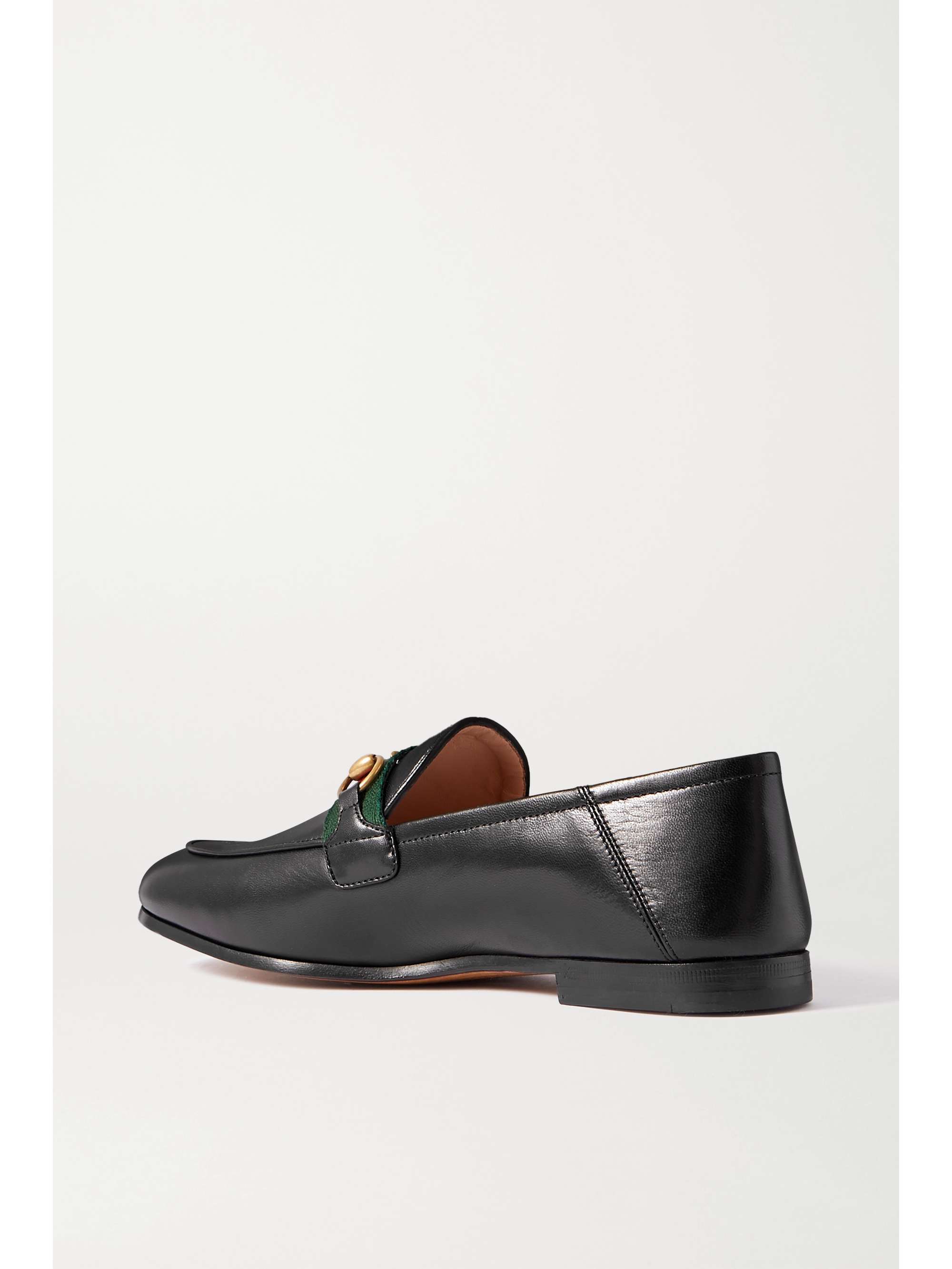 GUCCI Brixton horsebit-detailed leather collapsible-heel loafers