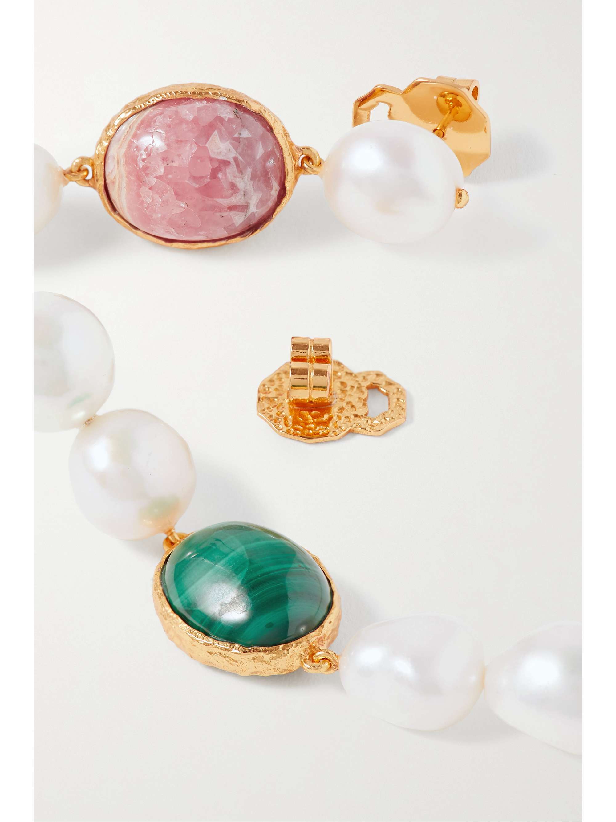 PACHAREE Dangling Moss gold-plated malachite earrings