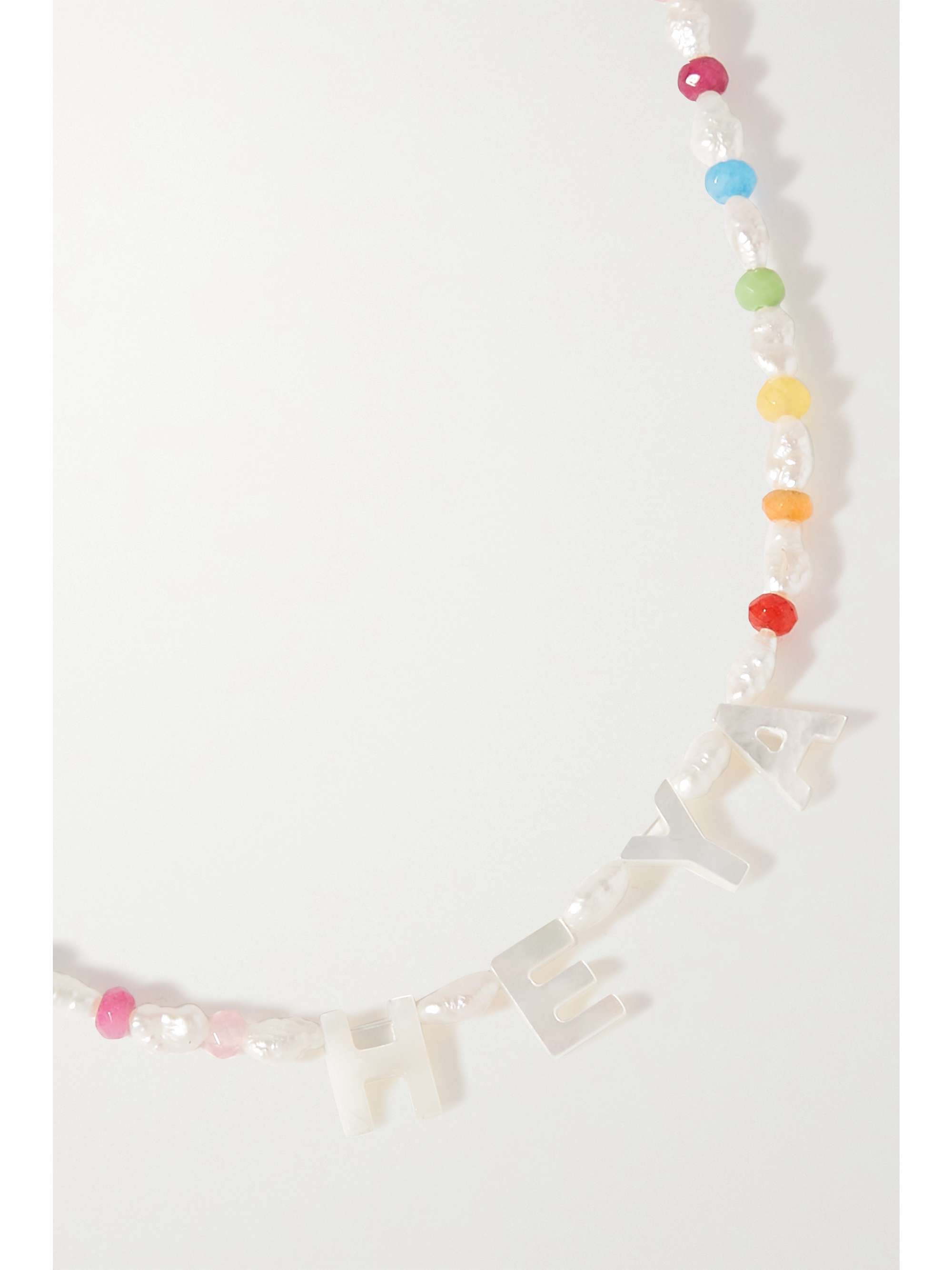 ROXANNE FIRST Heya 14-karat gold, agate and mother-of-pearl necklace