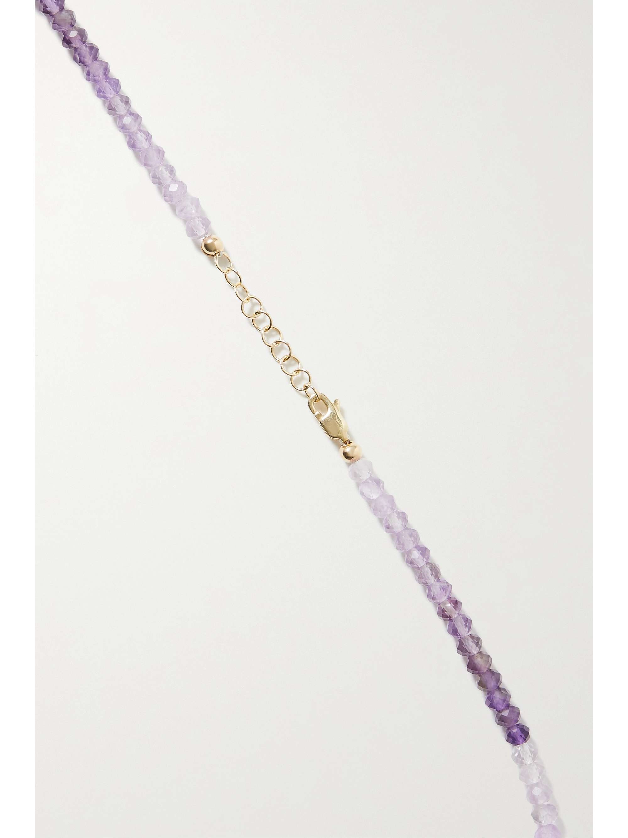 ROXANNE FIRST 14-karat gold, amethyst and fluorite necklace