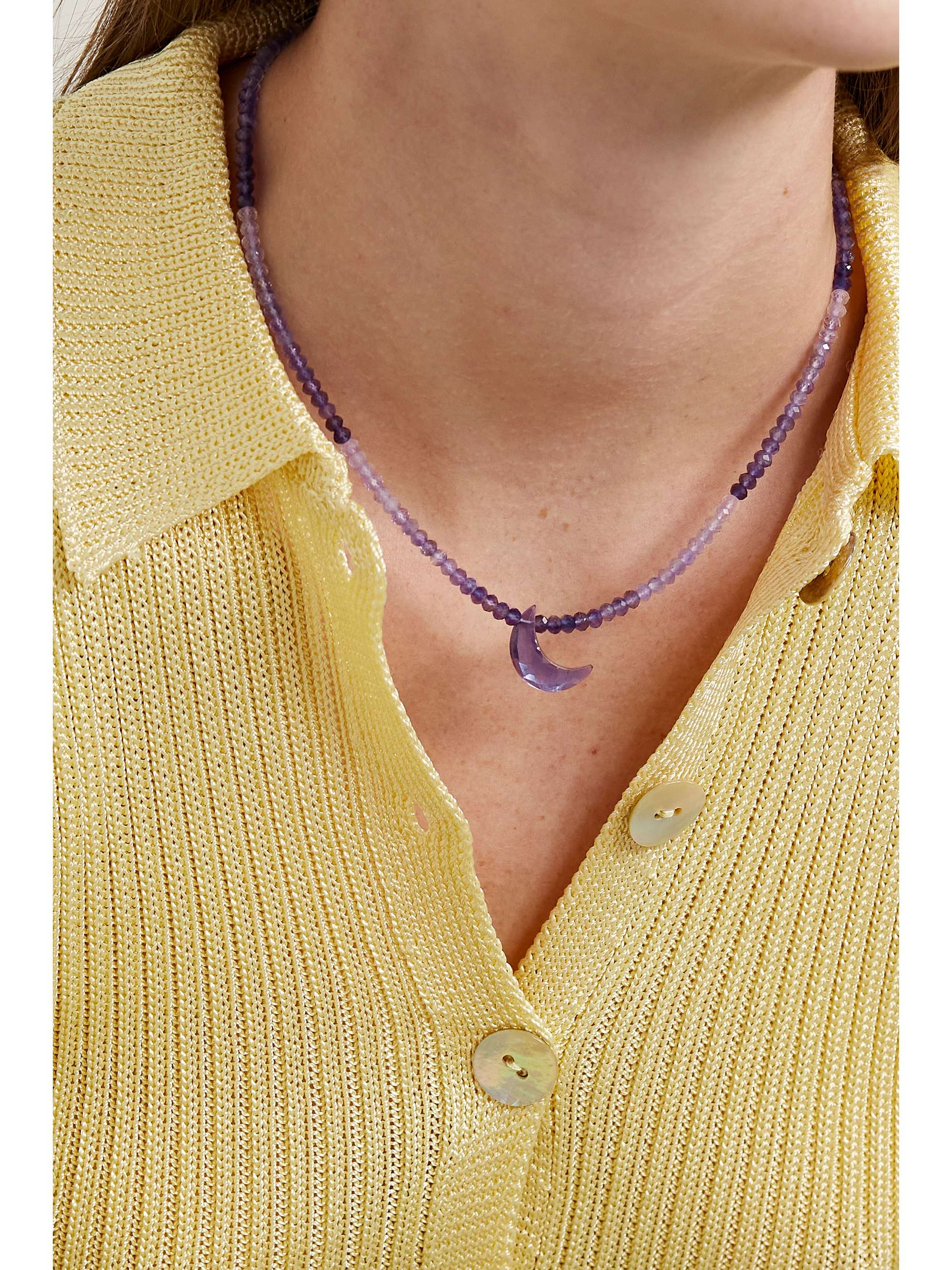 ROXANNE FIRST 14-karat gold, amethyst and fluorite necklace