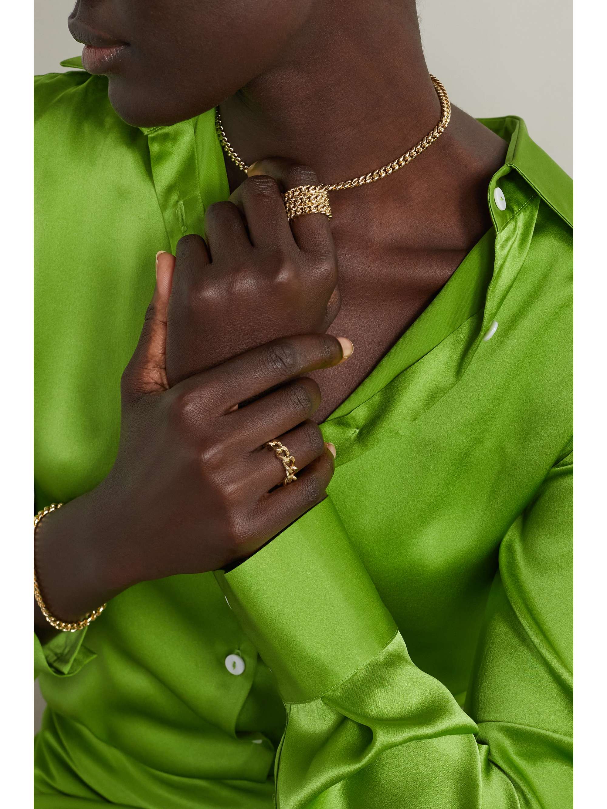 JENNIFER FISHER Triple XXS Dean gold-plated ring