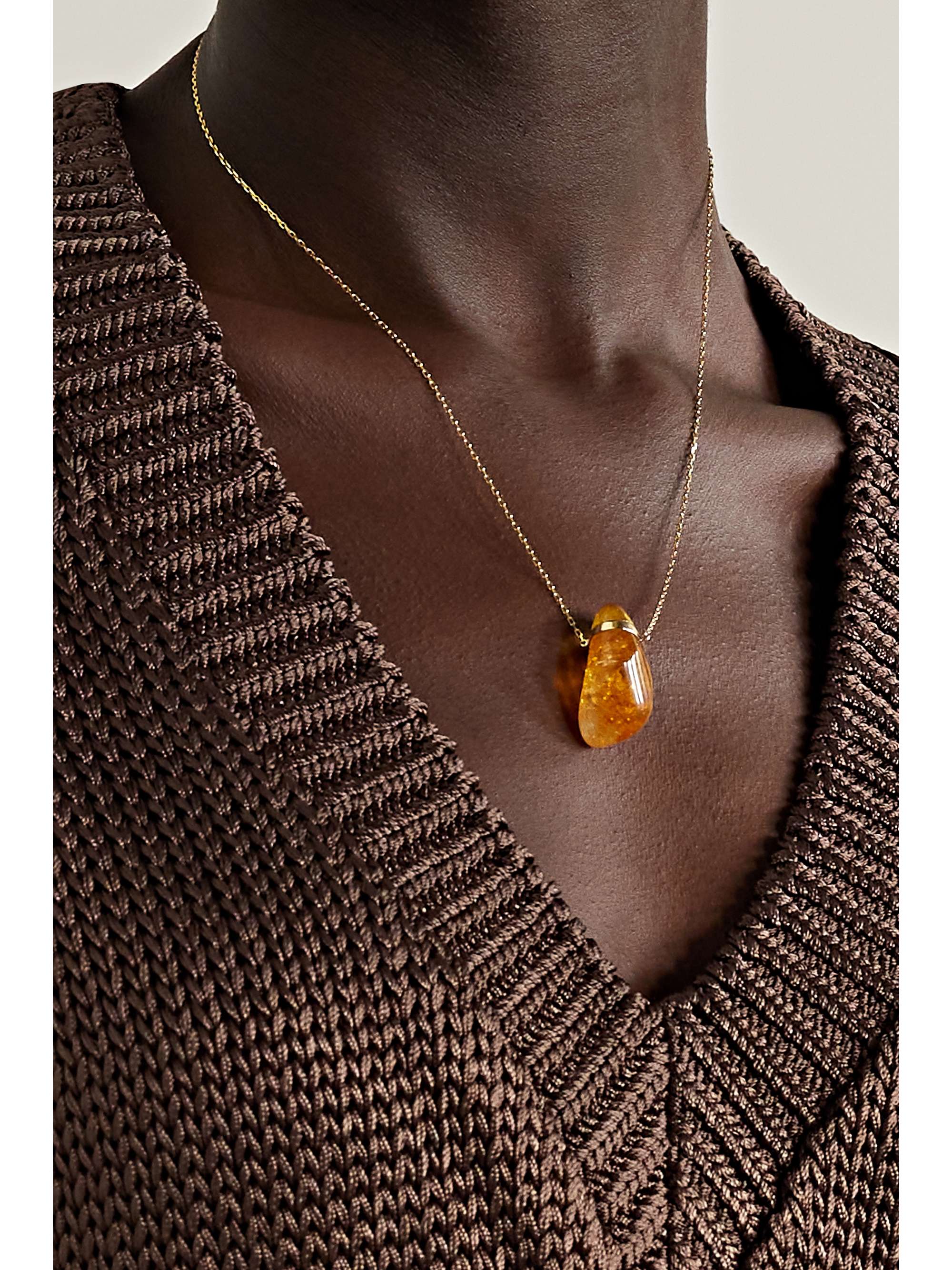 Gold Gold citrine necklace | JIA JIA 