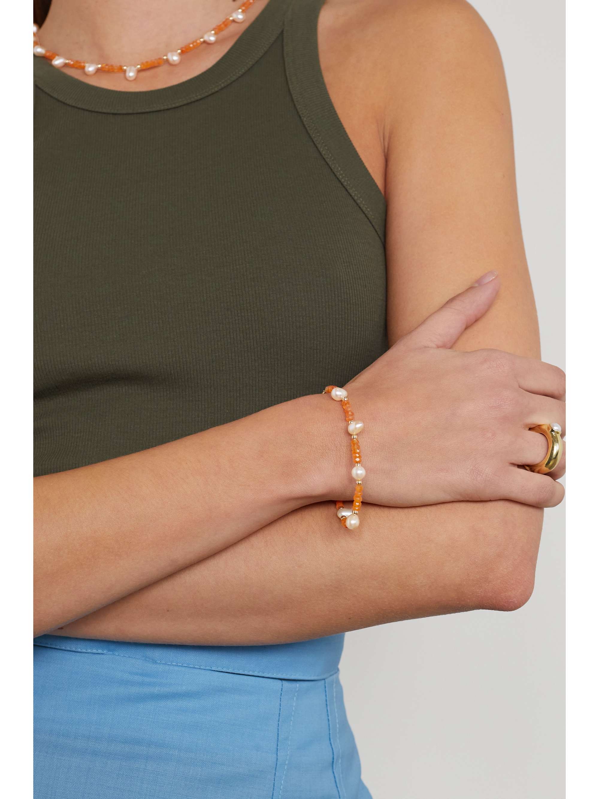 JIA JIA Nevada gold, carnelian and pearl bracelet