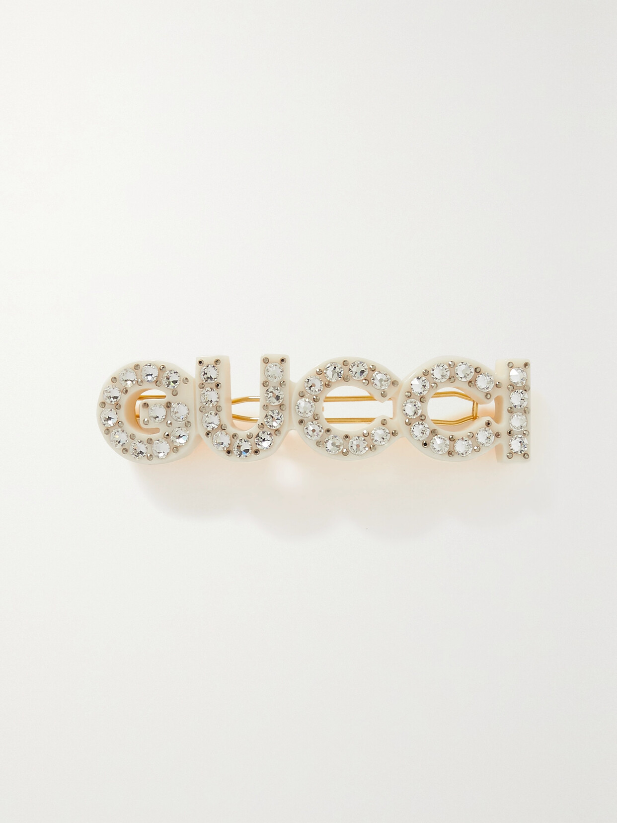 Gucci Small Crystal-embellished Resin And Gold-tone Hair Clip