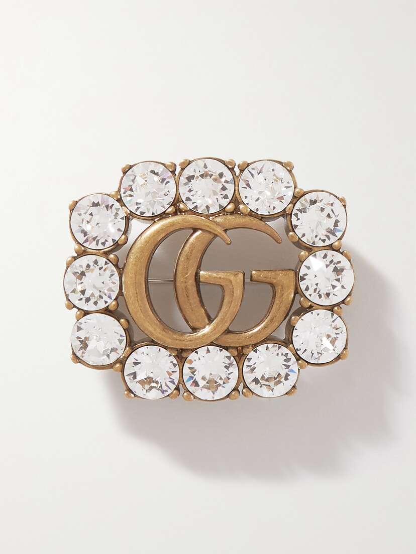 Gucci tone Crystal Brooch
