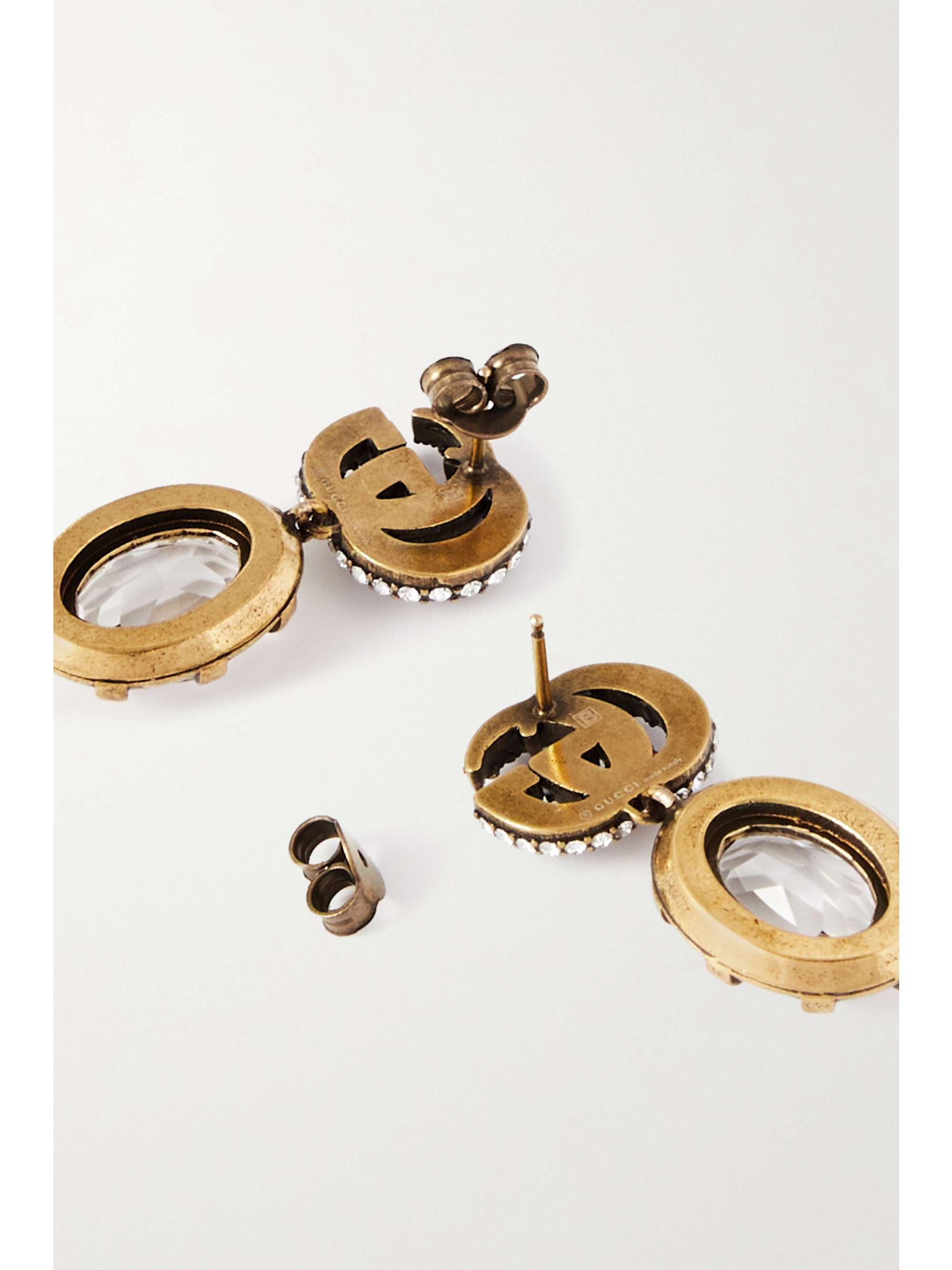 GUCCI Gold-tone and crystal earrings