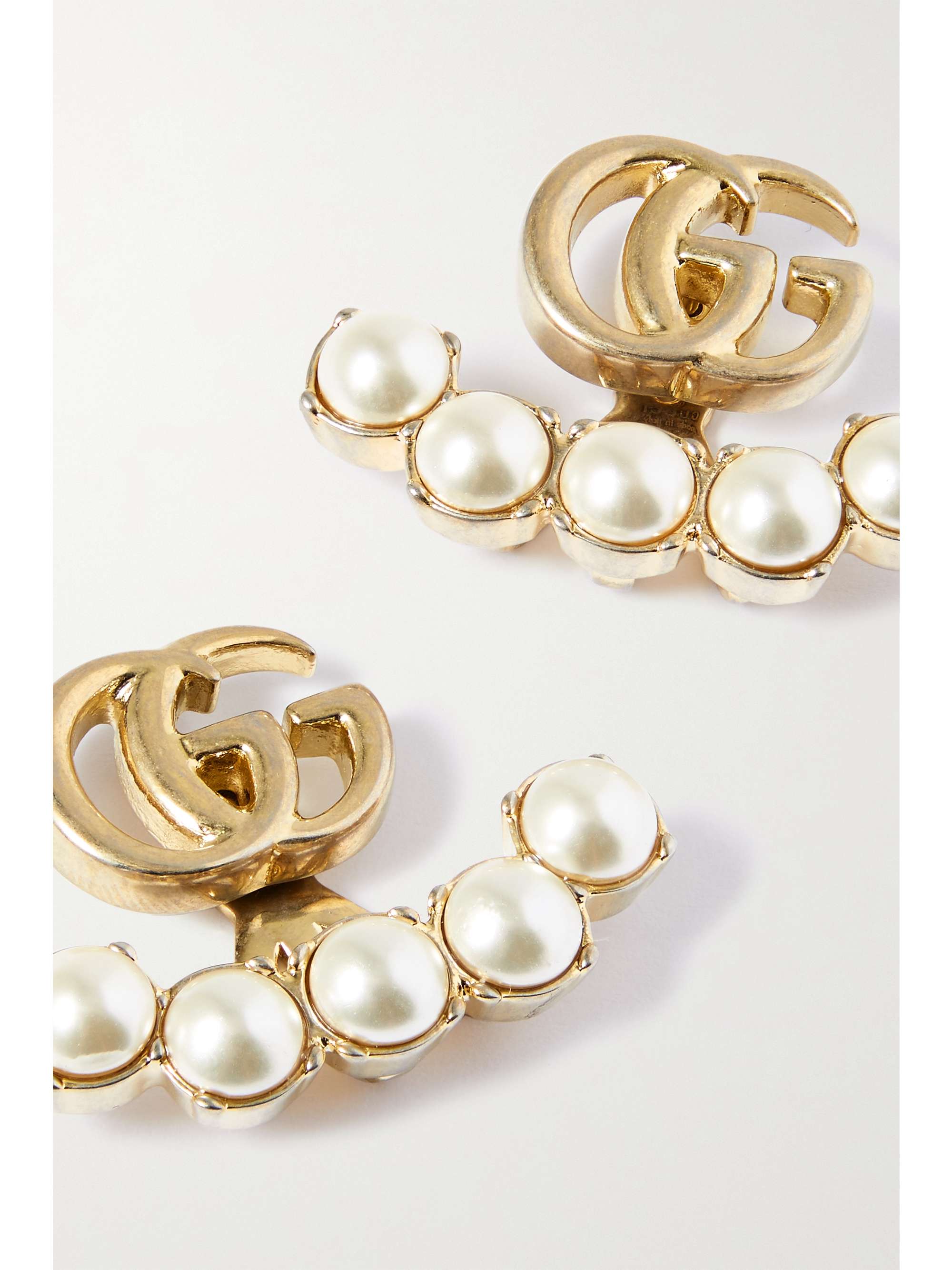 GG earrings with faux pearls in gold - Gucci