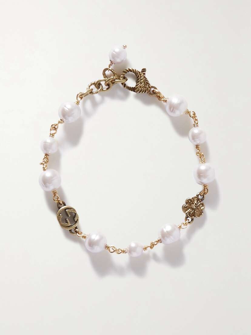 Gucci tone Faux Pearl Bracelet