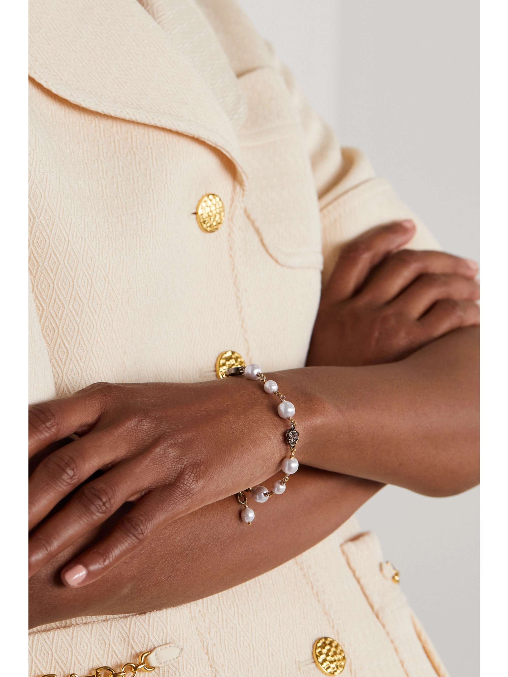 mikroskopisk resultat Rådgiver GUCCI Gold-tone faux pearl bracelet | NET-A-PORTER