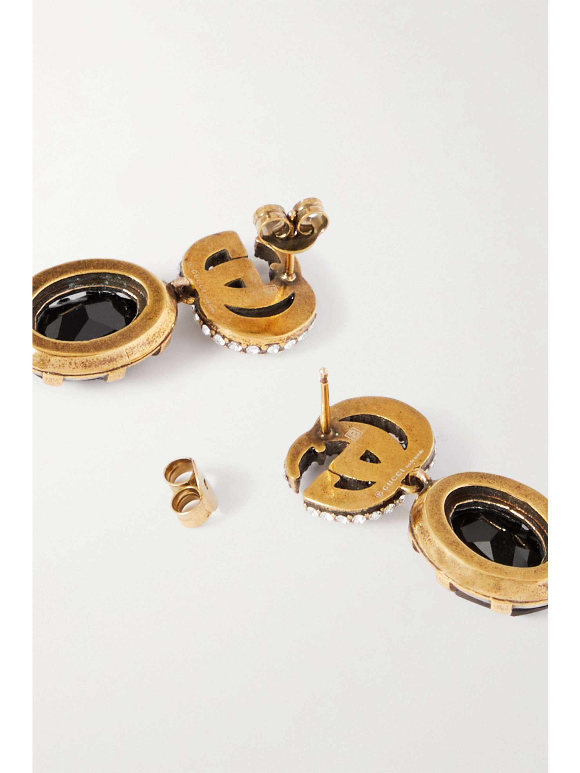 GUCCI Gold-tone and crystal earrings
