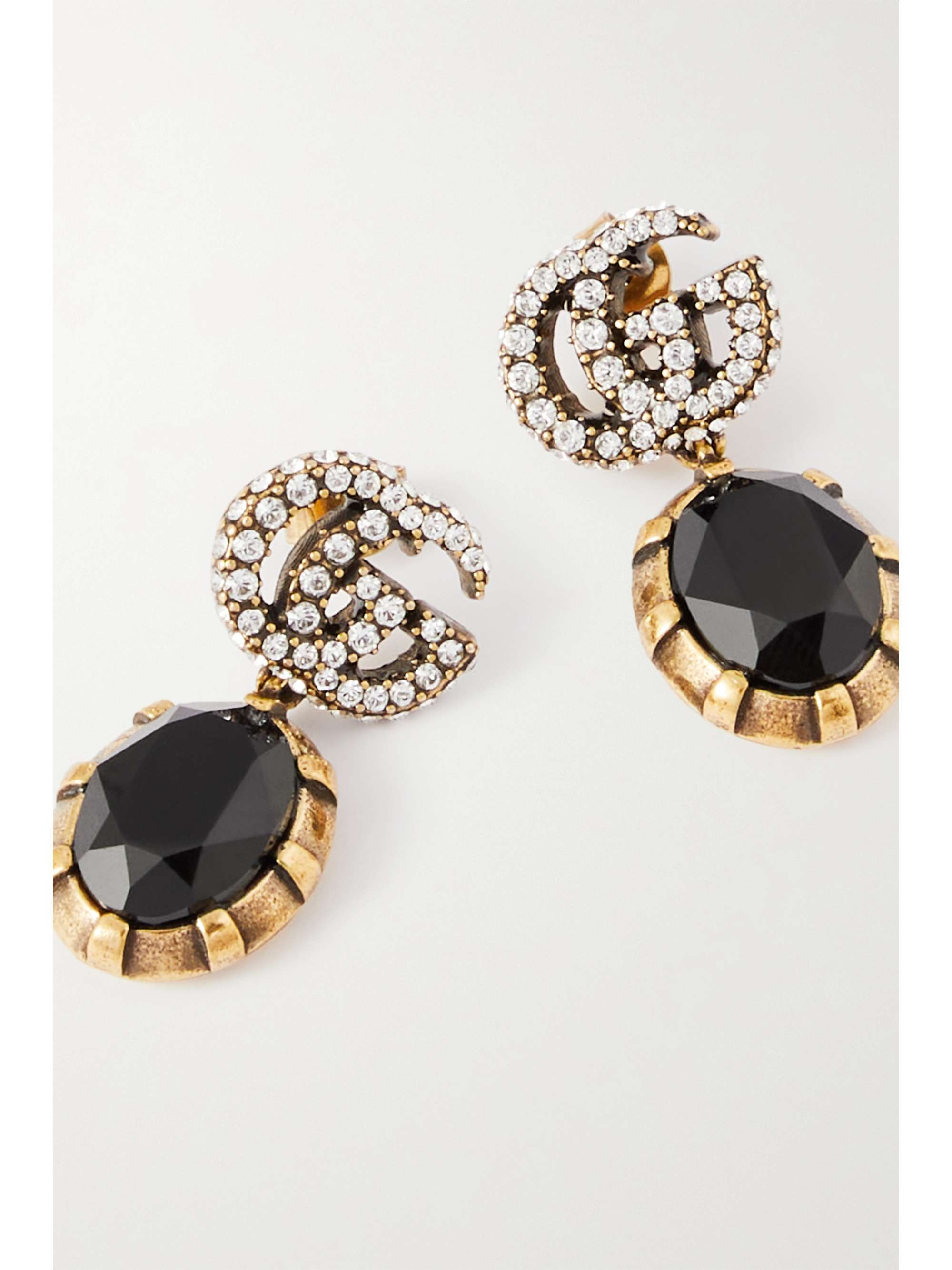 GUCCI Gold-tone and crystal earrings | NET-A-PORTER