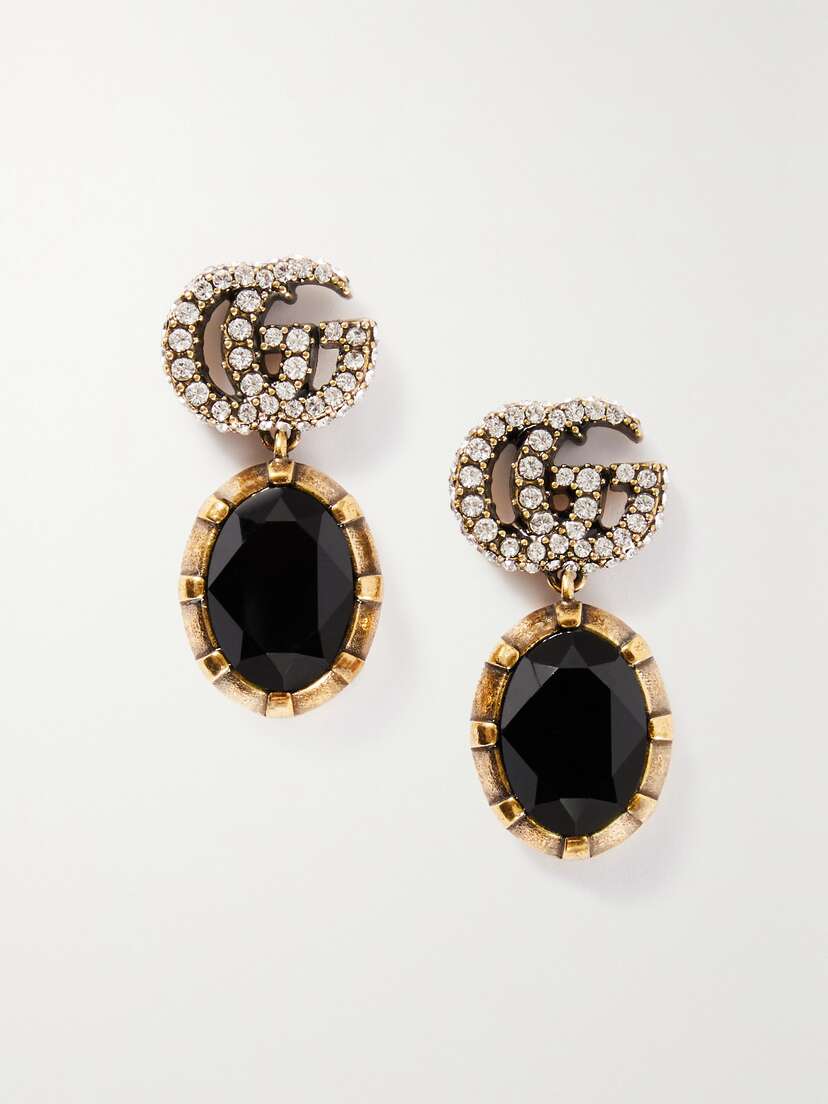 Gucci Gold-tone And Crystal Earrings
