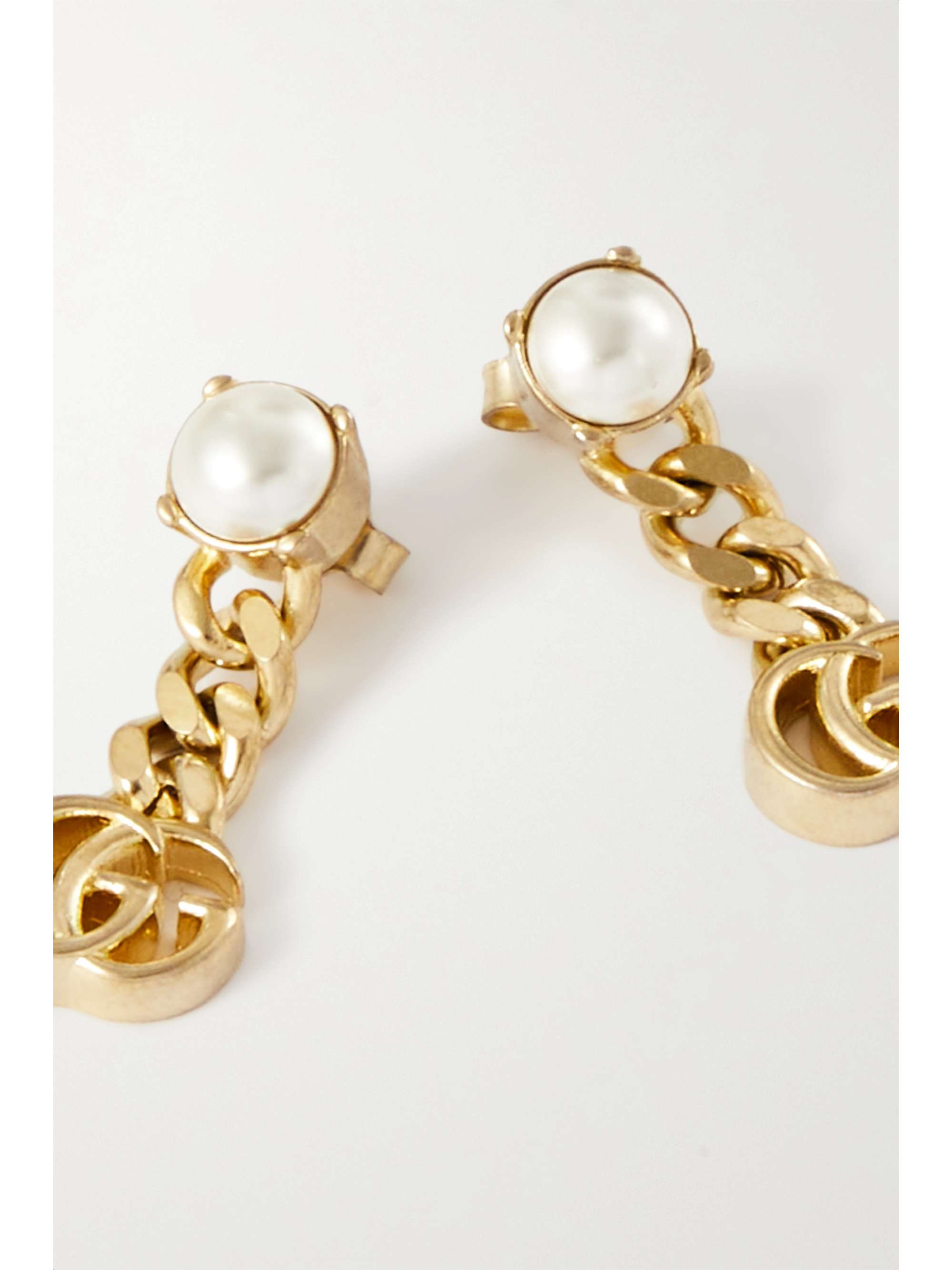 GUCCI Gold-tone and faux pearl earrings