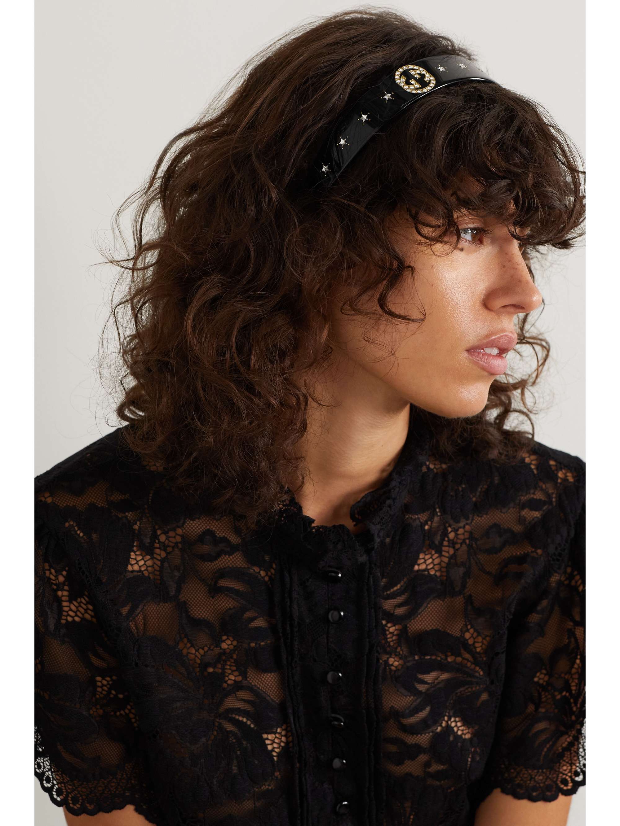 GUCCI Haarreif aus Harz mit Kristallen
